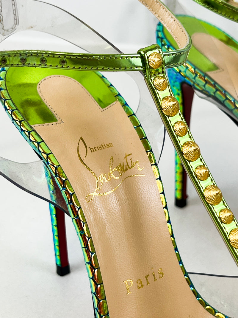 Christian Louboutin Multicolour Nosy Spikes 100 Pumps Size 37.5