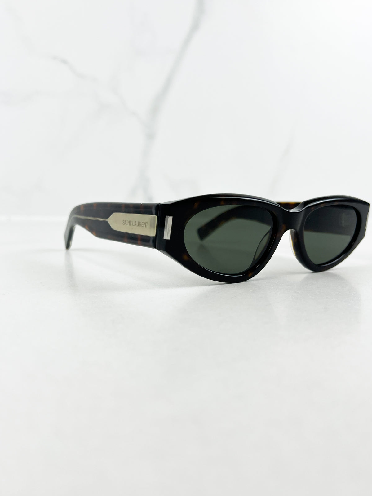 Saint Laurent Round Oval Havana Sunglasses