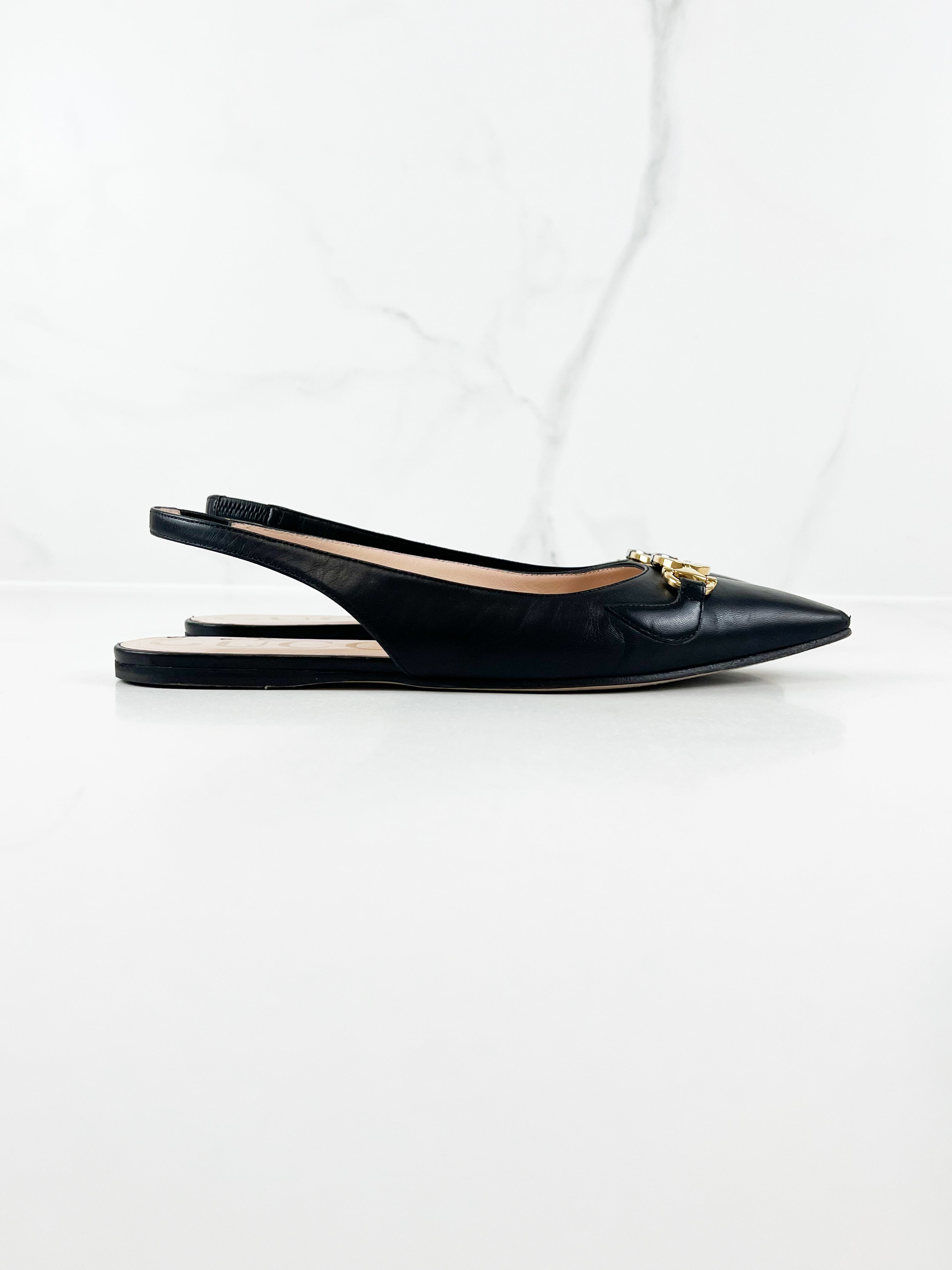 Gucci Zumi Interlocking GG Slingback Mule Size 38.5