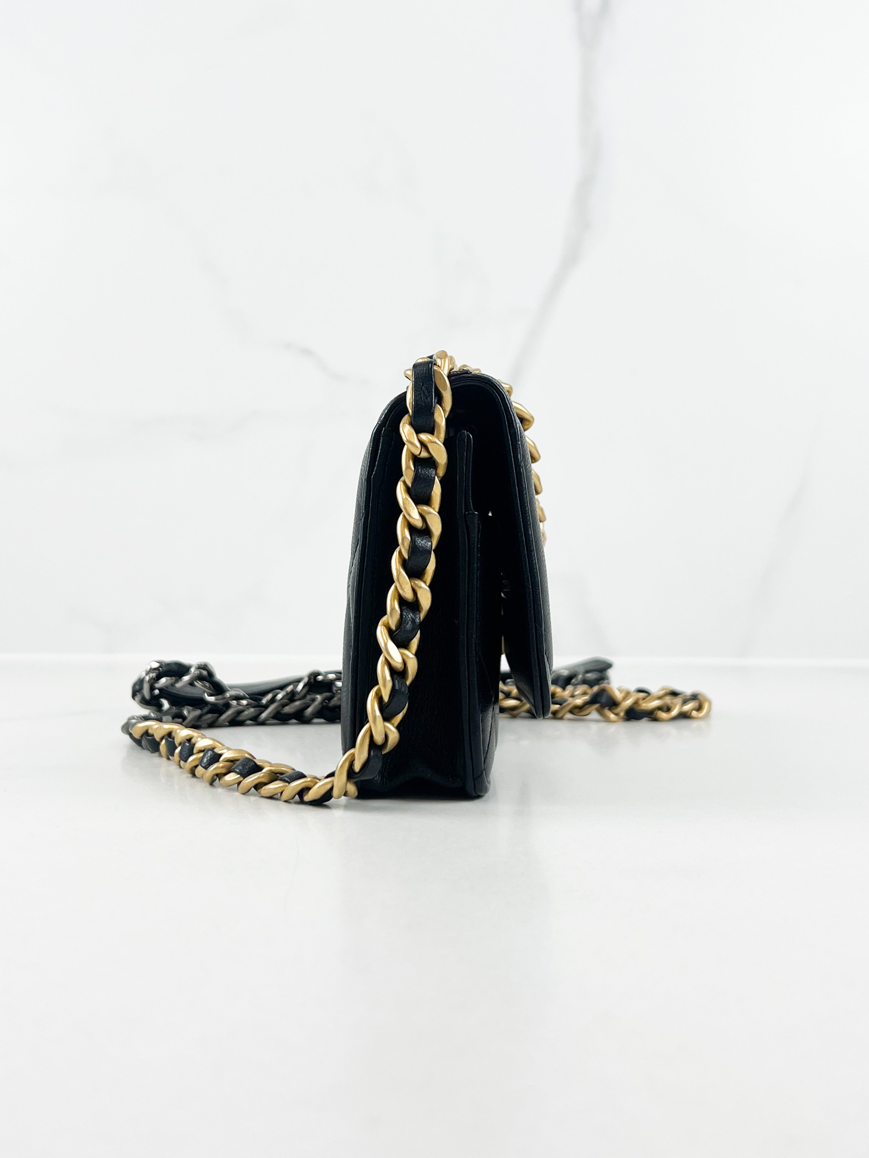 Chanel 19 Wallet on Chain WOC in Lambskin Leather