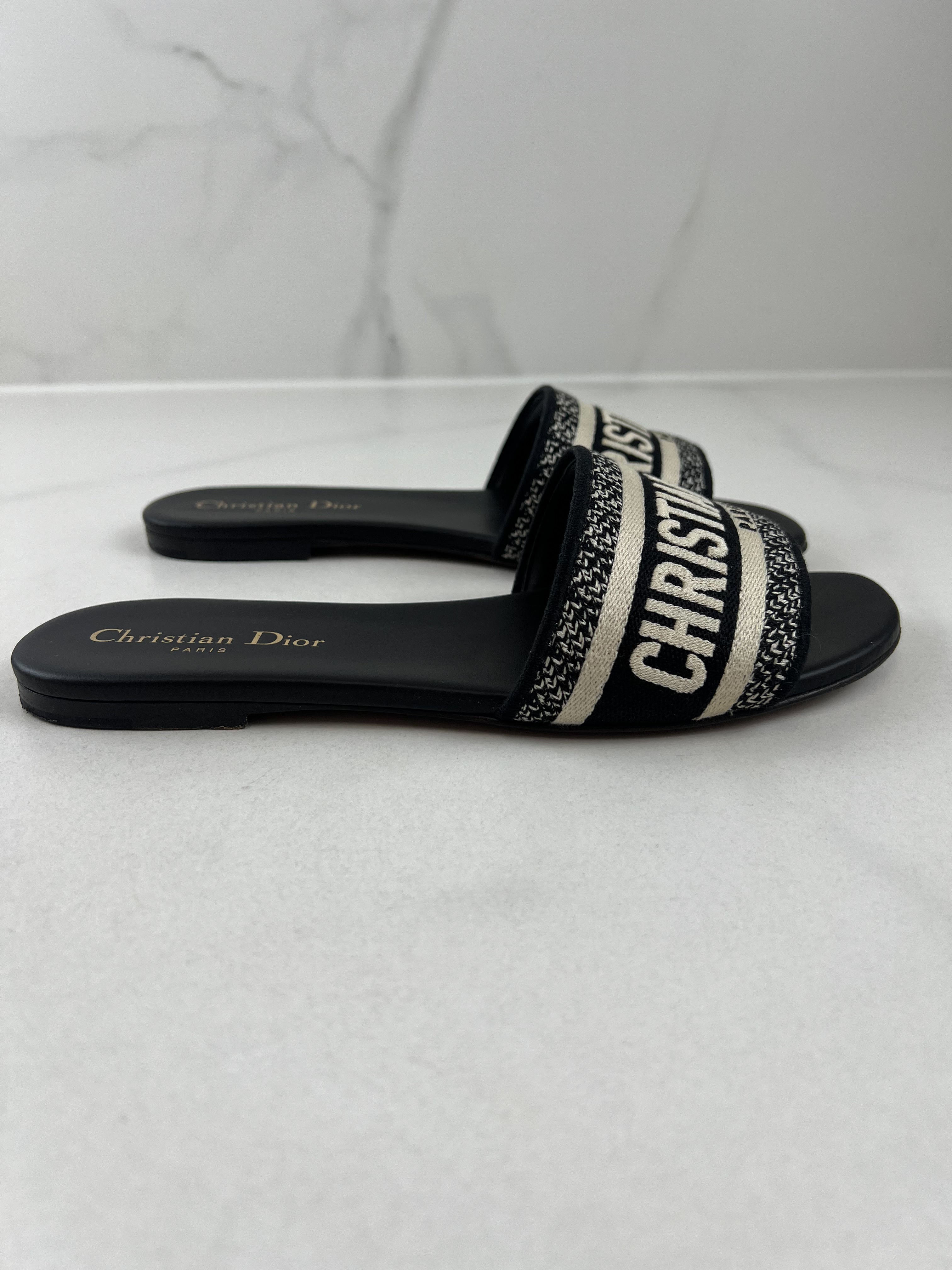 Christian Dior Dway Slides Size 37.5