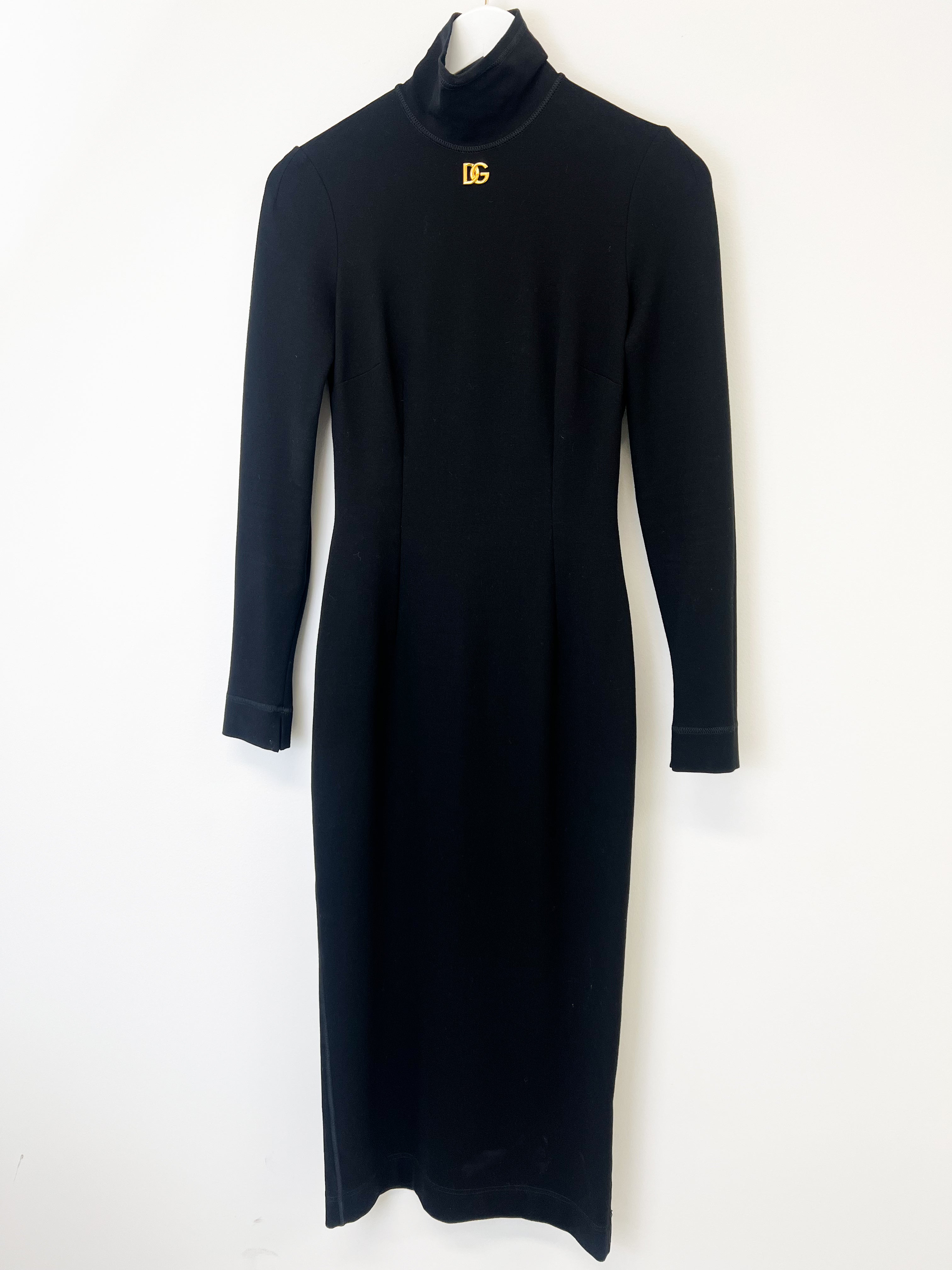 Dolce & Gabbana Front Logo Long sleeve Dress Size 38