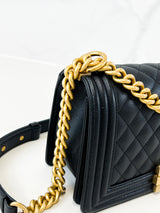 Chanel Black Old Medium Caviar Boy Bag GHW