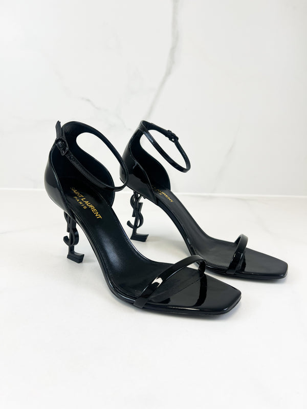 Saint Laurent Opyum Patent Leather Sandal Size 39