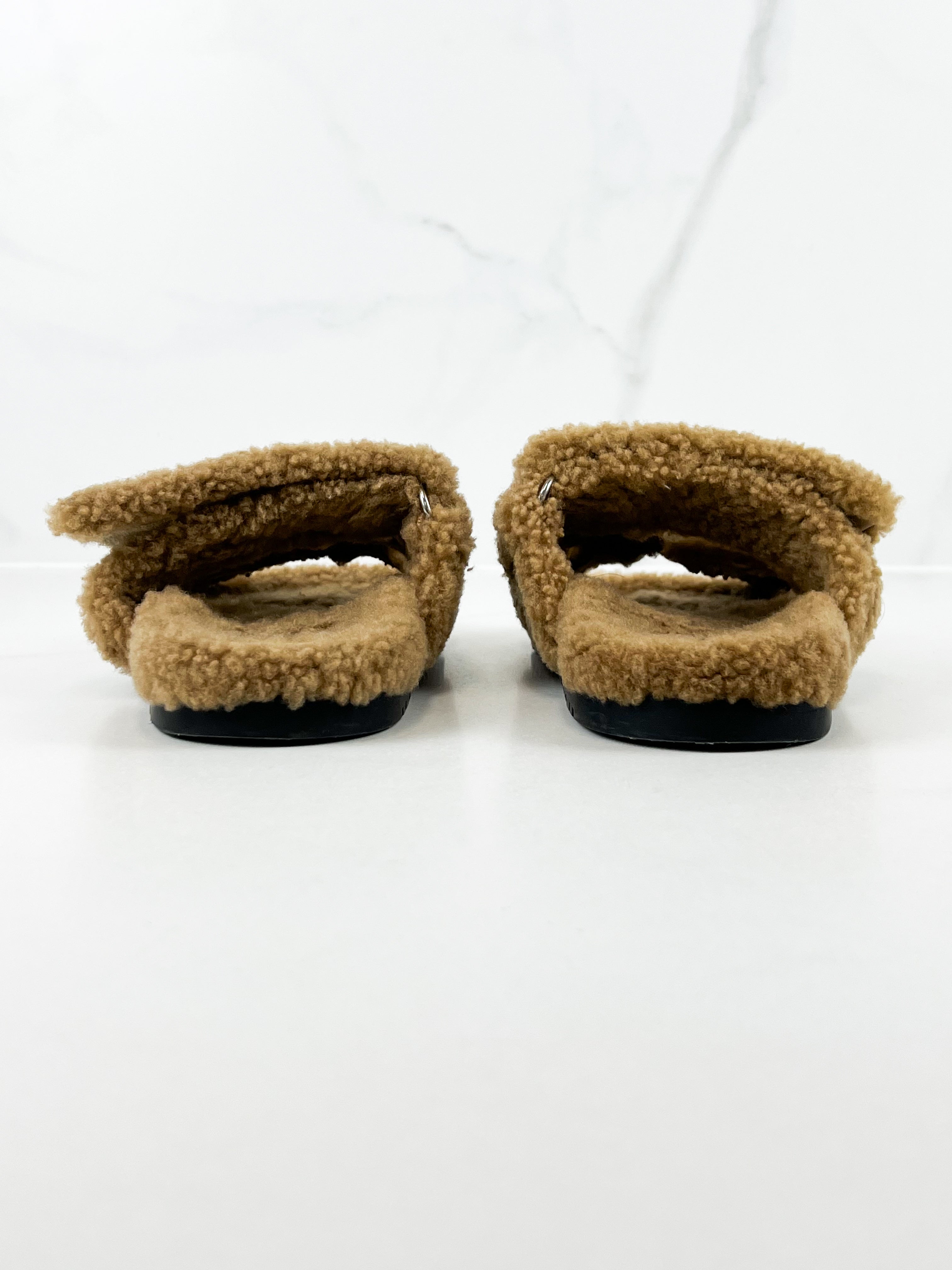 Hermes Chypre Shearling Sandals Size 37