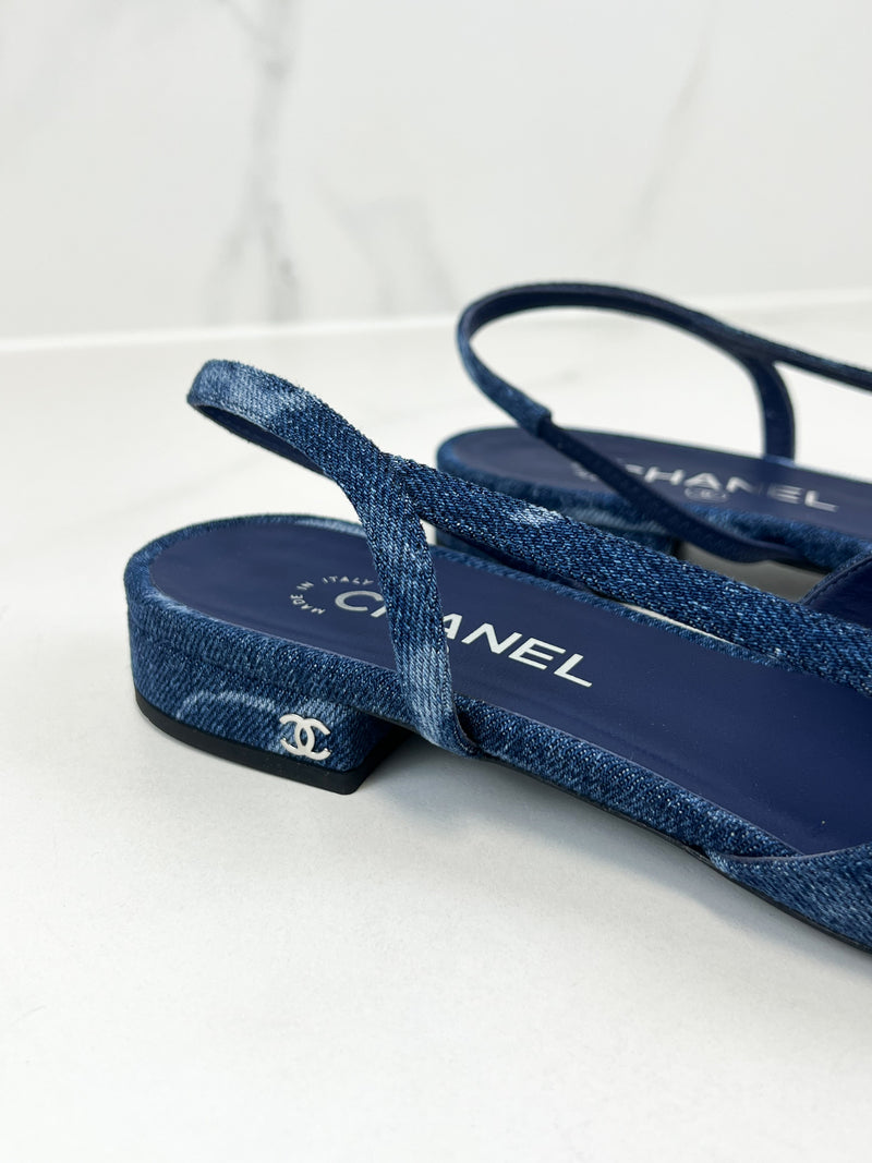 Chanel Denim Slingback Size 41