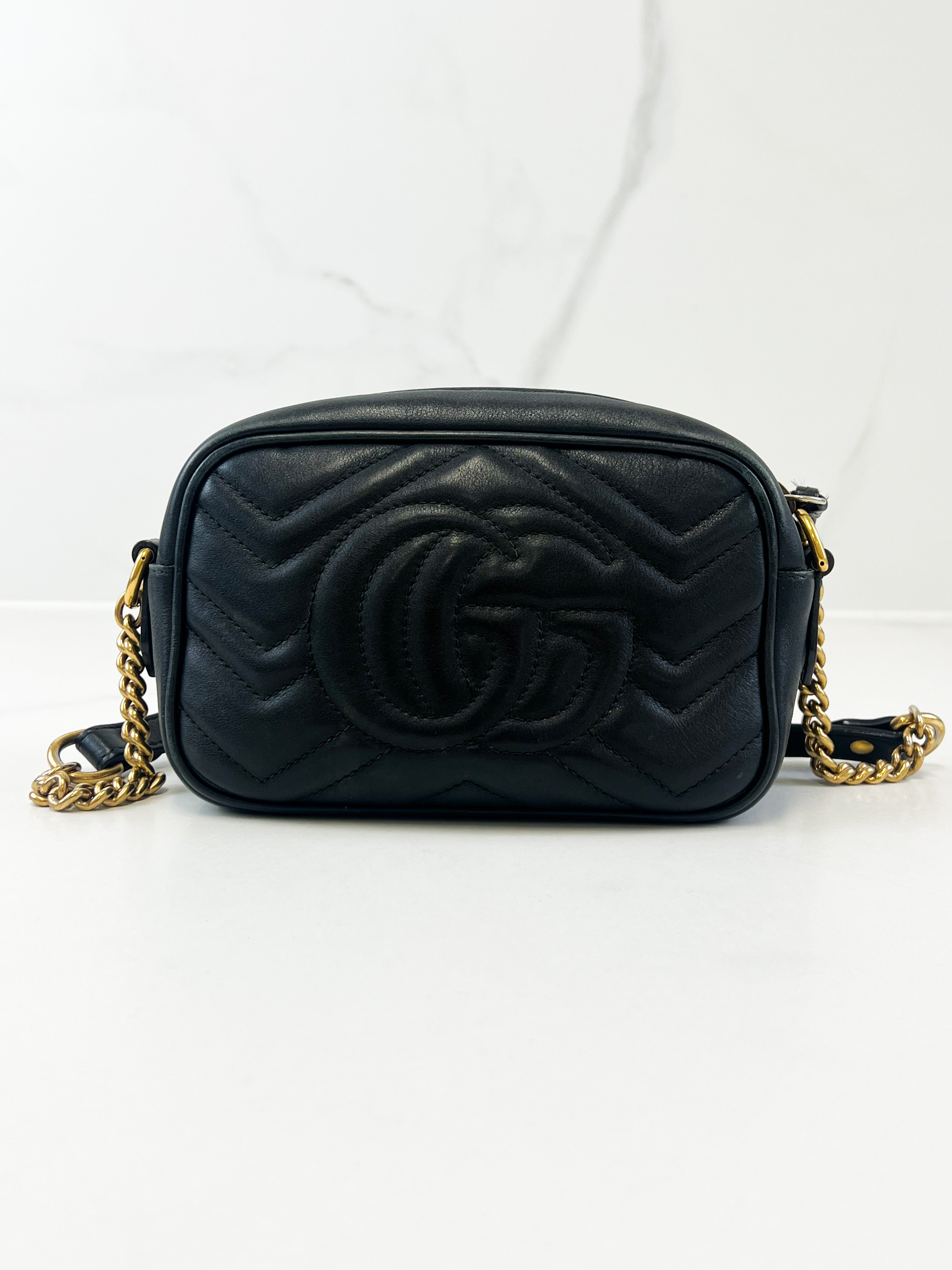 Gucci GG Marmont Matelasse Mini Black Bag