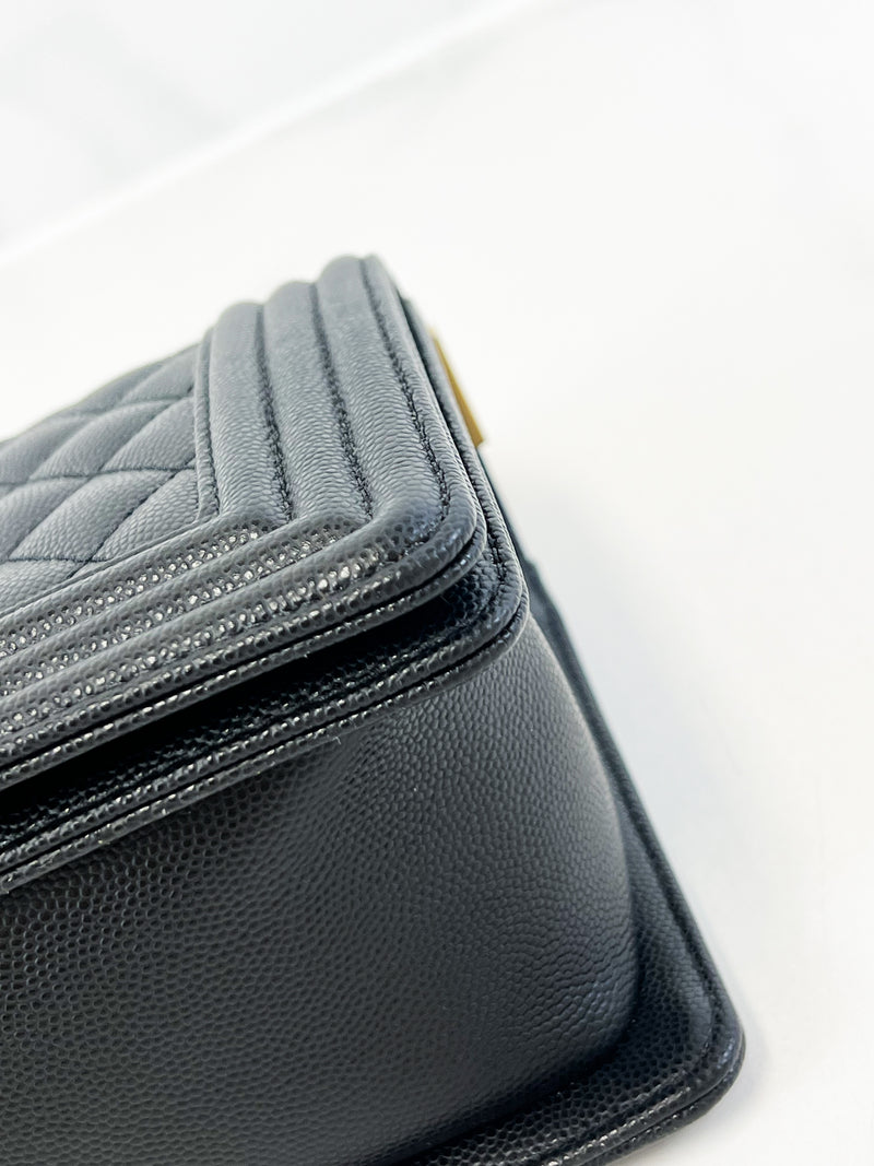 Chanel Black Old Medium Caviar Boy Bag GHW