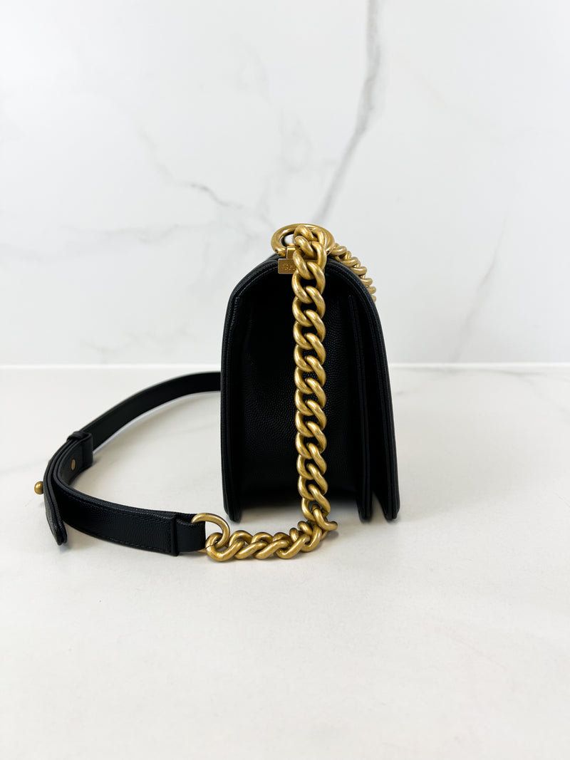 Chanel Black Old Medium Caviar Boy Bag GHW