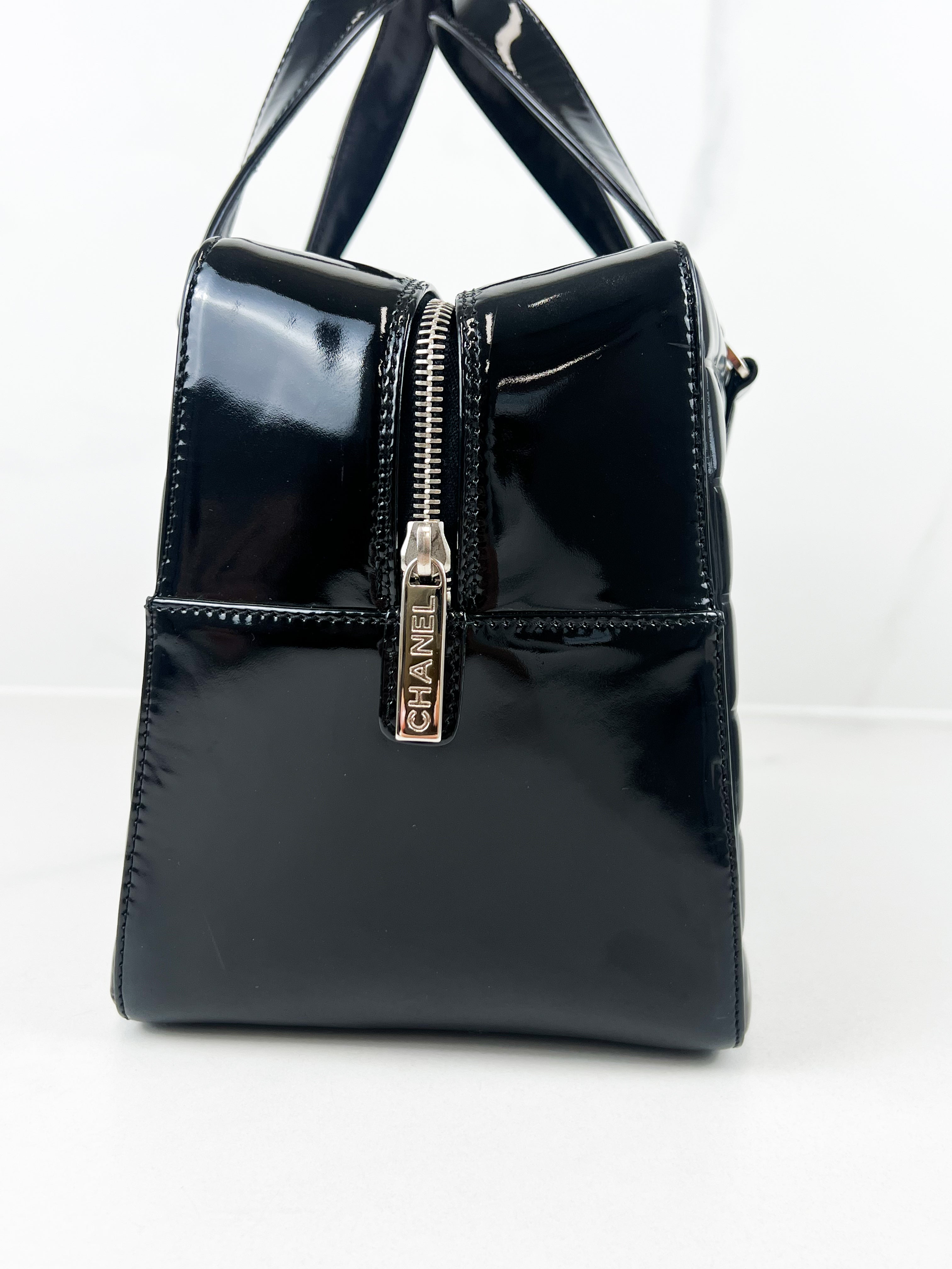 Chanel Black Patent Bowling Bag
