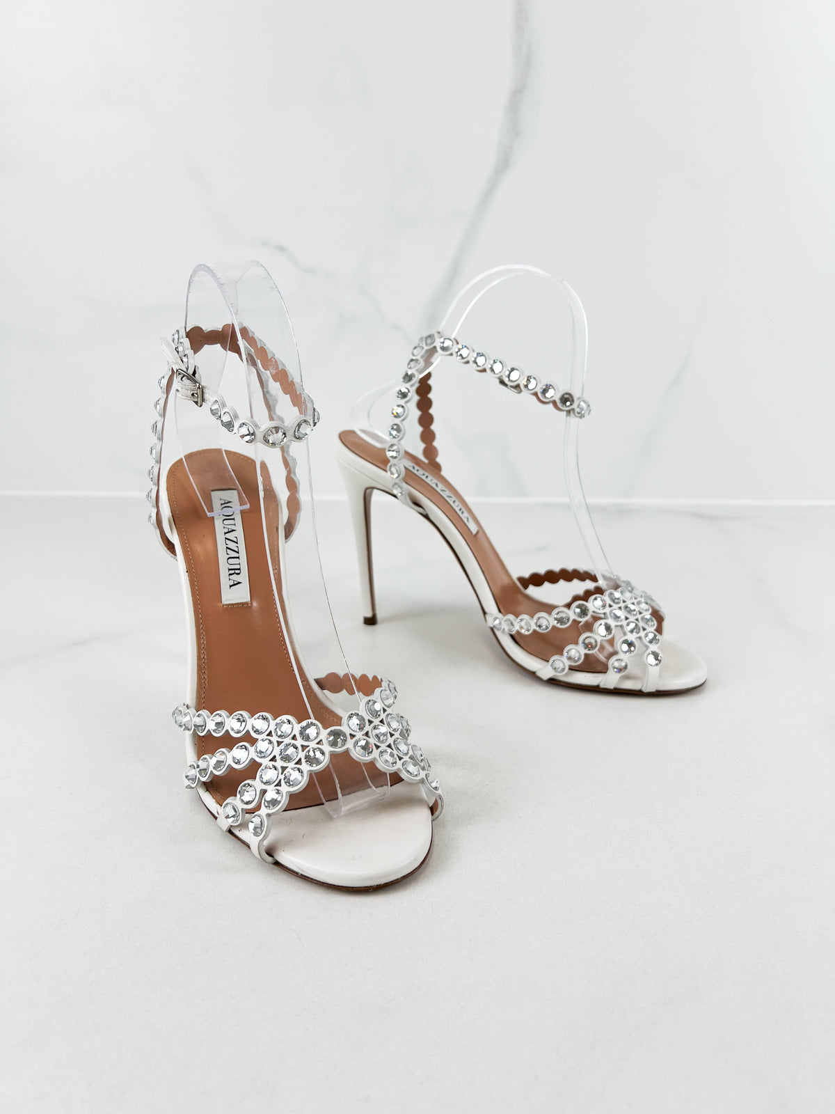 Aquazzura Tequilla 105 Embellished Slingback Pumps Size 38