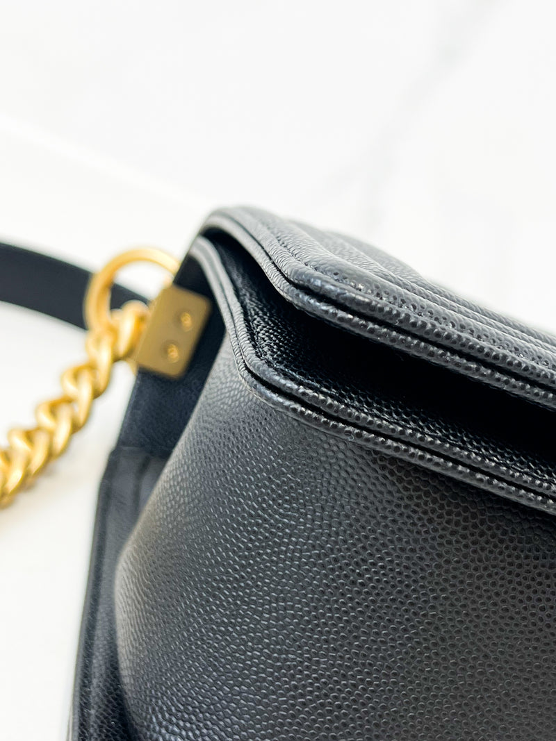Chanel Black Old Medium Caviar Boy Bag GHW