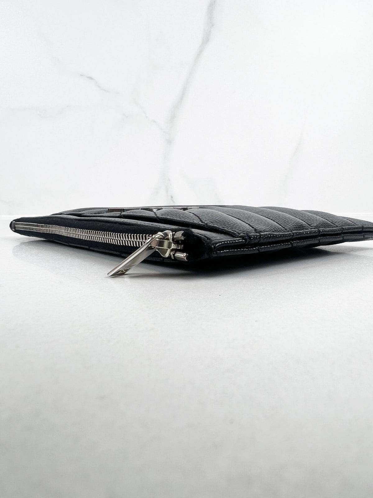 Saint Laurent Cassandre Metelasse Pouch in Grain De Poudre Leather with SHW