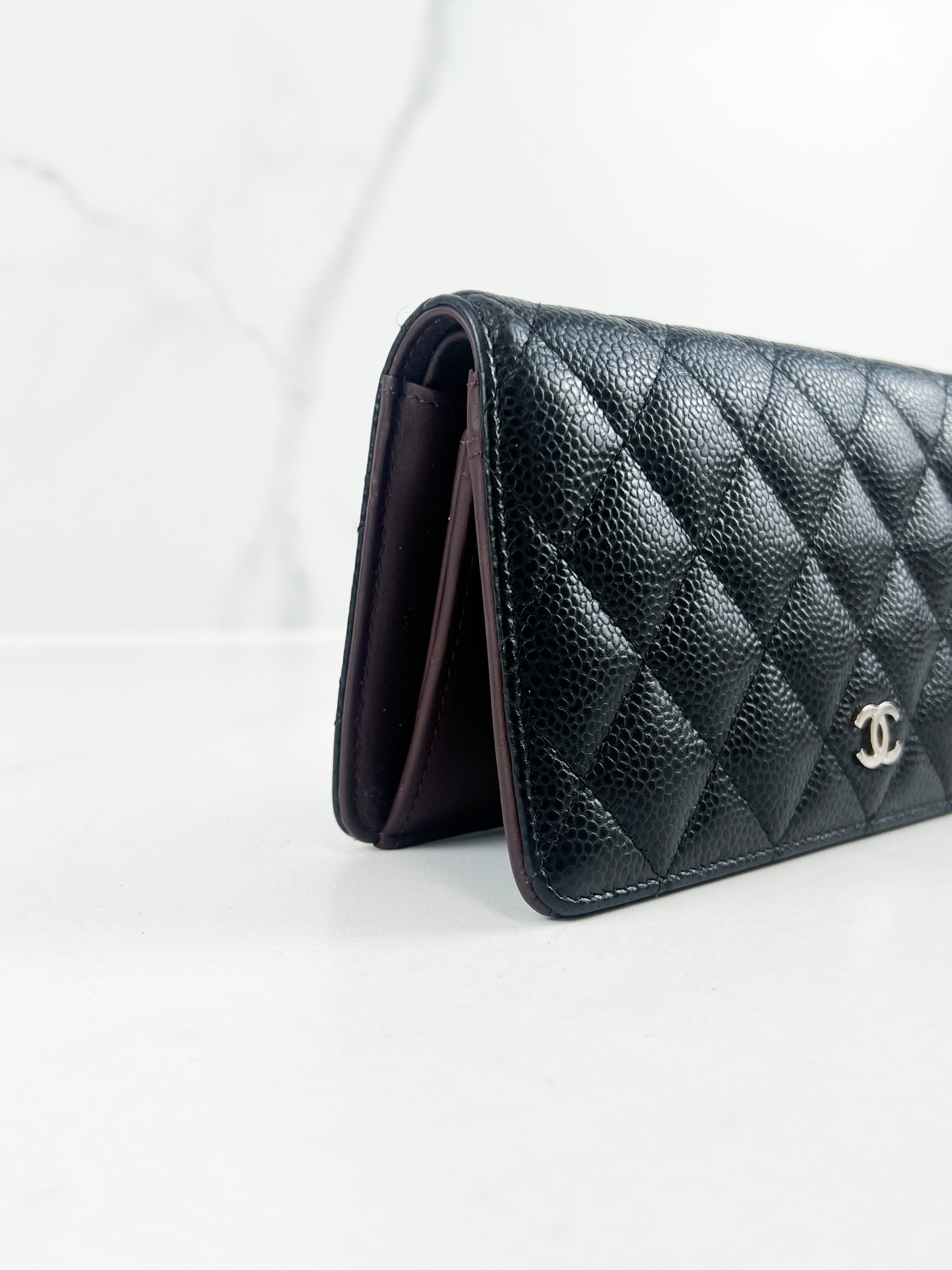 Chanel CC Black Caviar Flap Wallet SHW