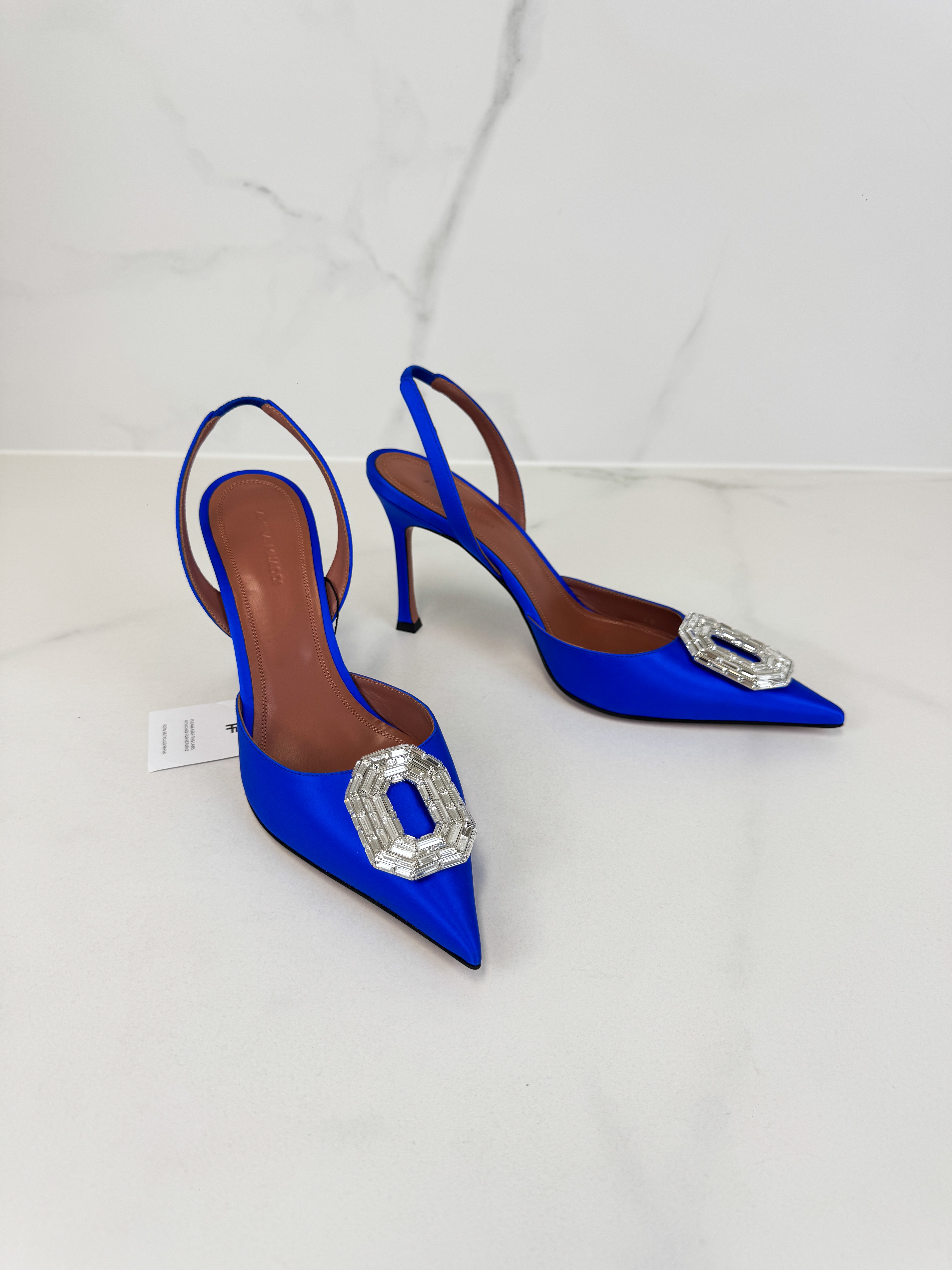 Amina Muaddi Camelia Sling 90 Electric Blue Size 40