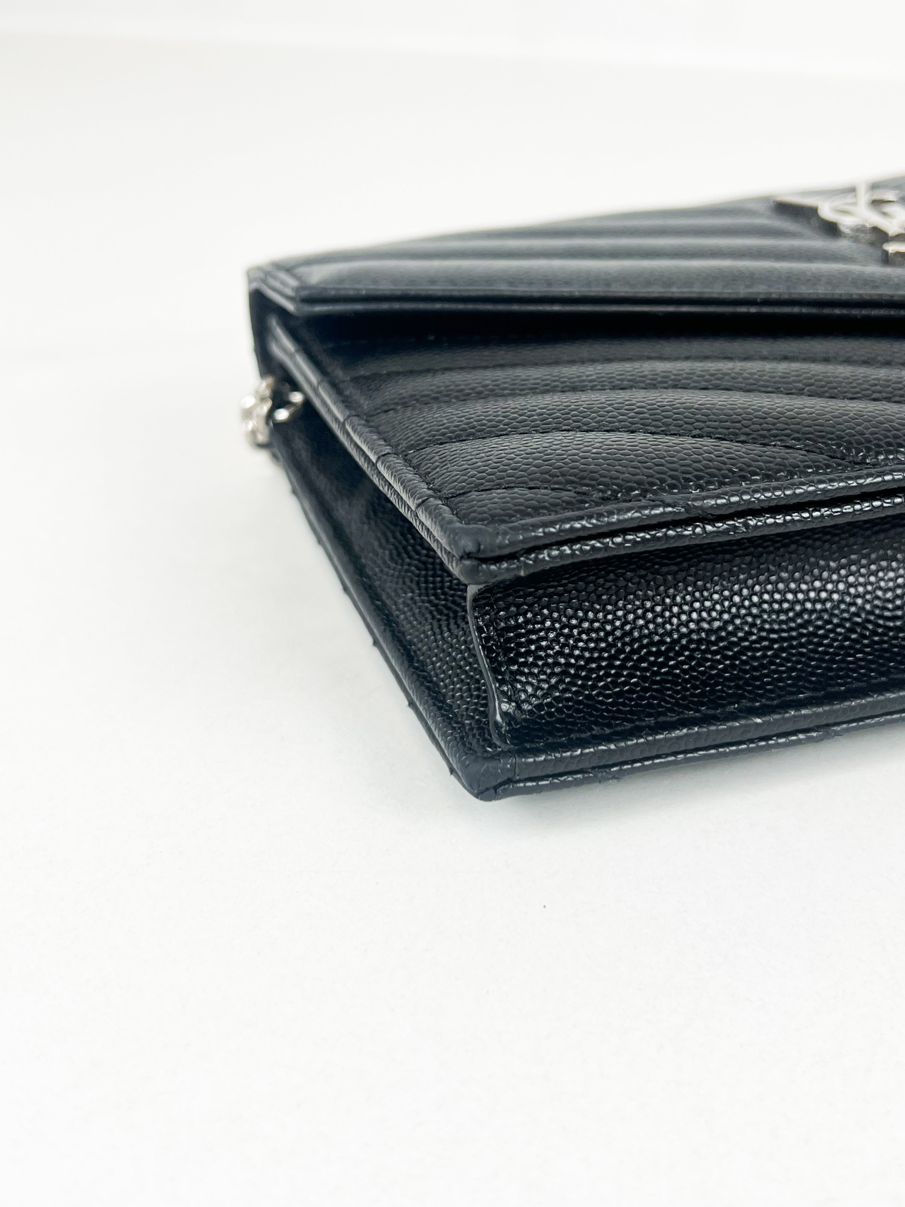 Saint Laurent Black Cassandre Envelope WOC
