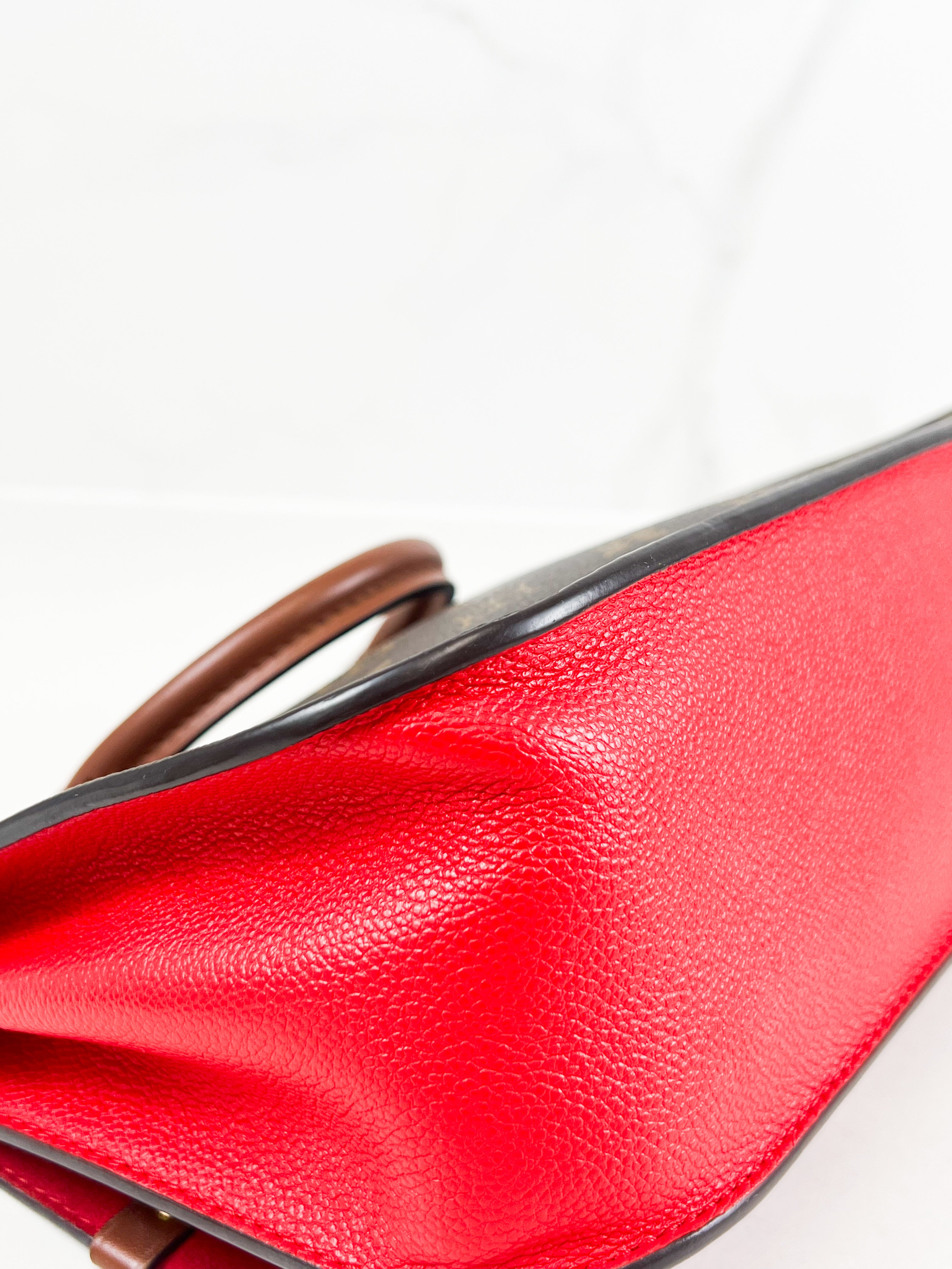 Louis Vuitton Vaugirard Monogram Bag in Coated Canvas/Red Leather