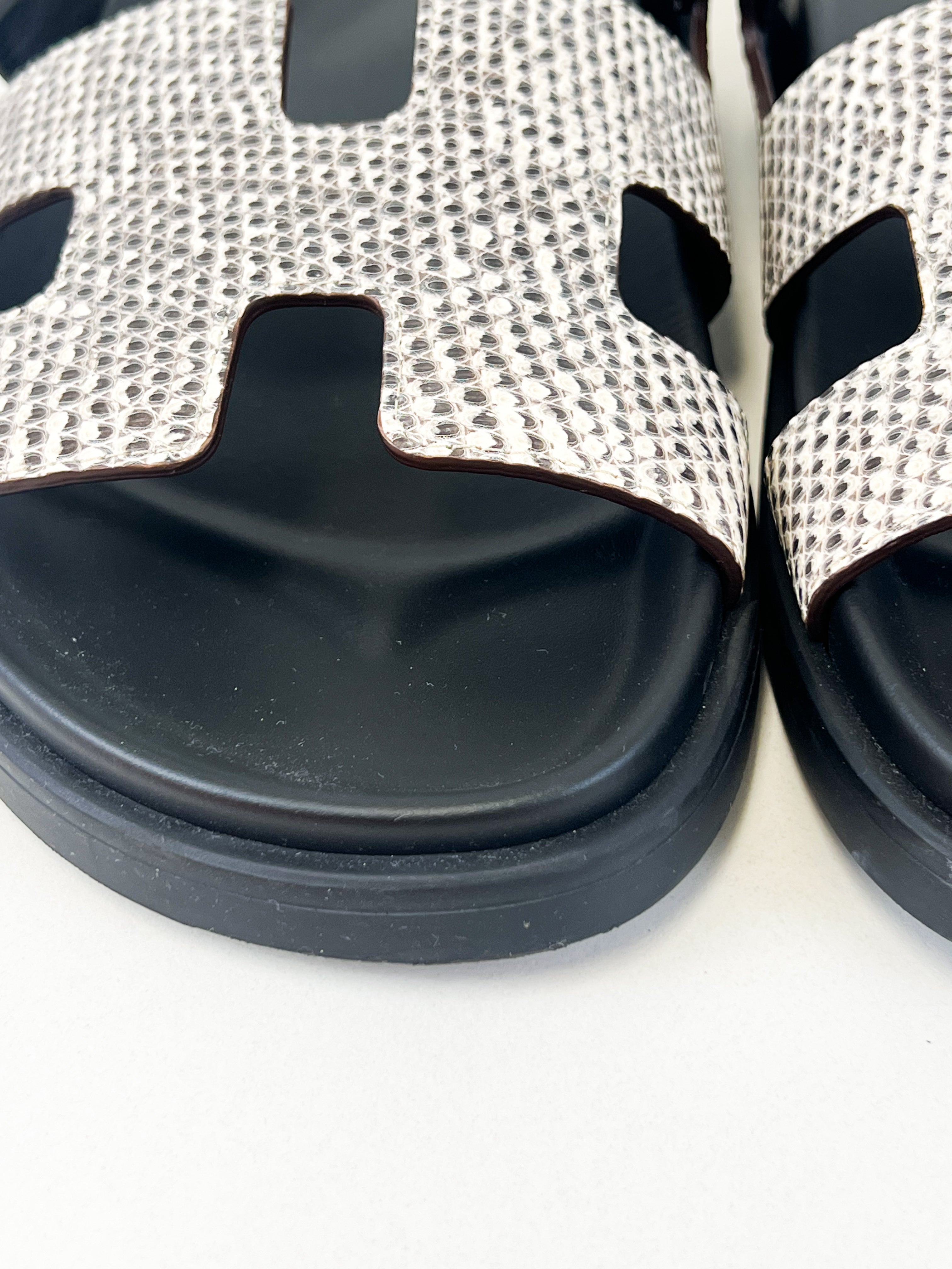 Hermes Lizard Ombre Chypre Sandal Size 39