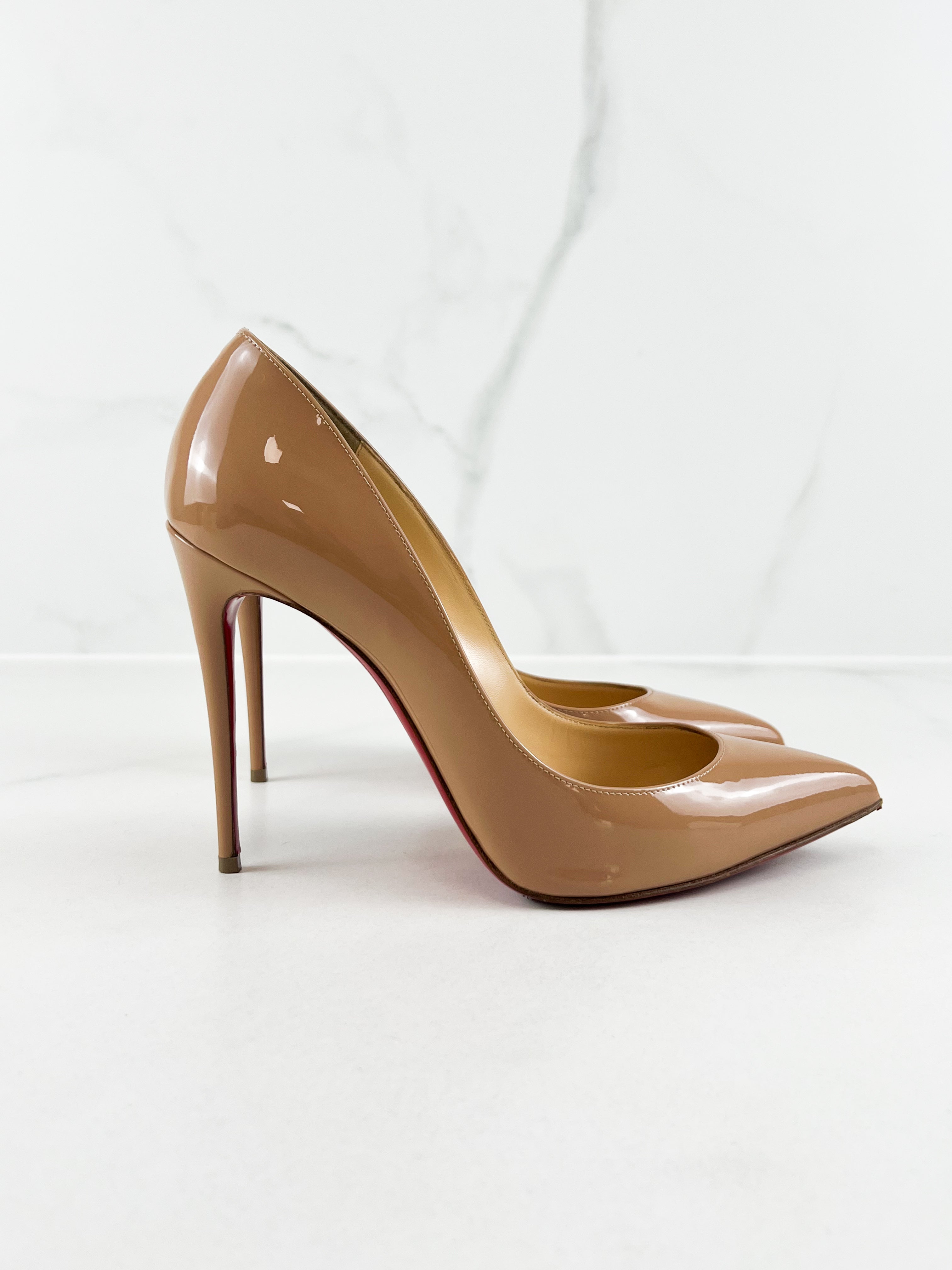 Christian Louboutin Beige So Kate 110 Patent Size 39.5
