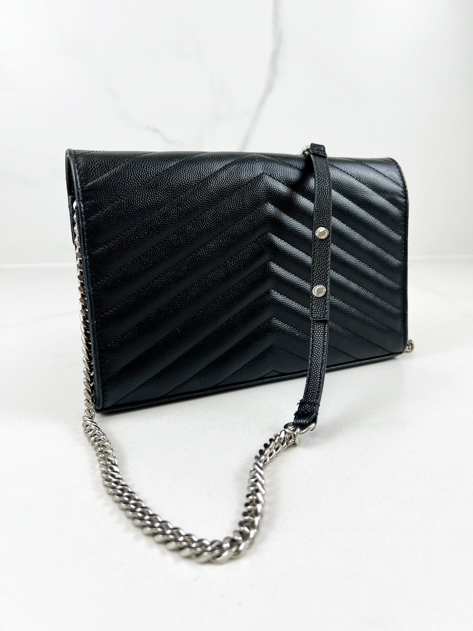 Saint Laurent Black Cassandre Envelope WOC