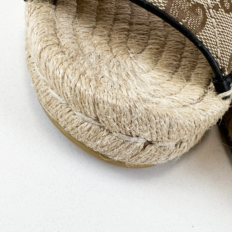 Gucci Women's GG Matelasse Canvas Espadrille Sandal Size 36.5