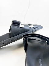 Hermes Chypre Sandals Noir Size 38.5