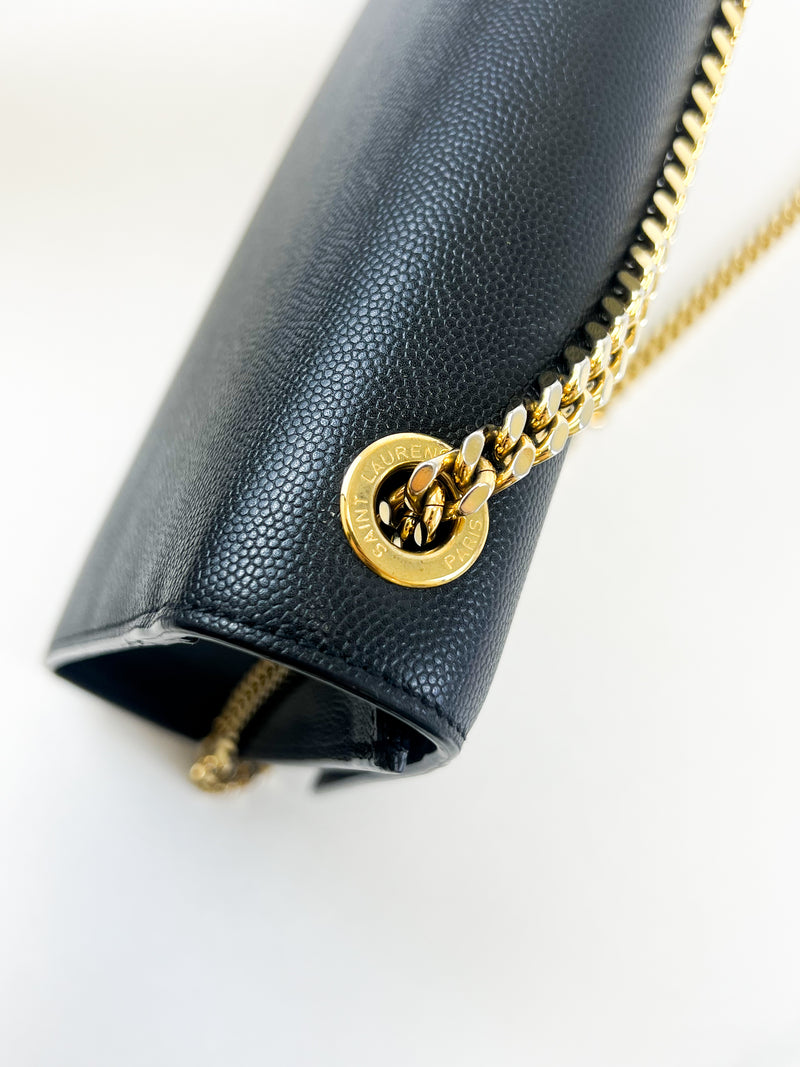 Saint Laurent Black Kate Medium Chain Bag with GHW