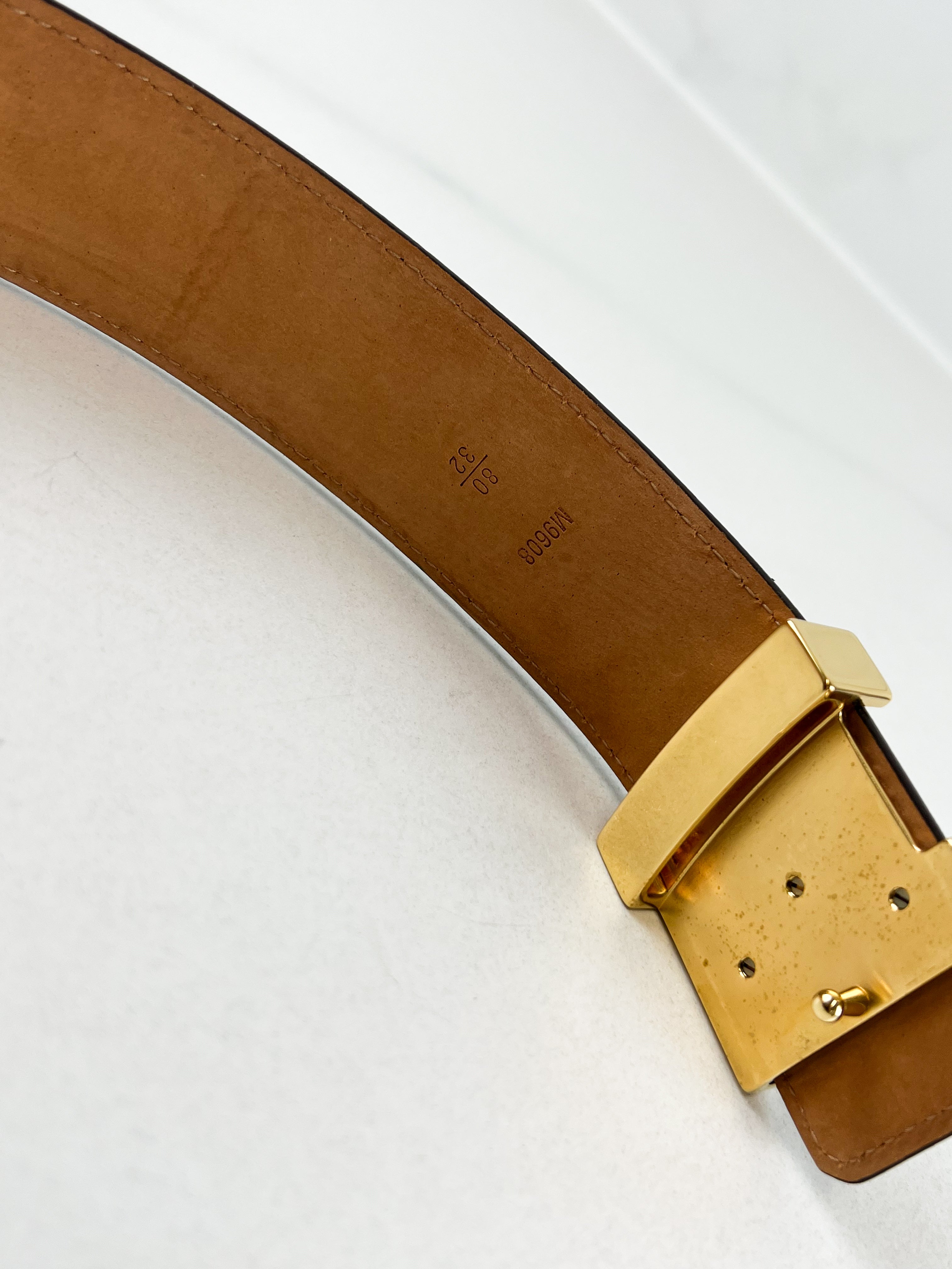 Louis Vuitton Initials 40mm Leather Belt Size 80