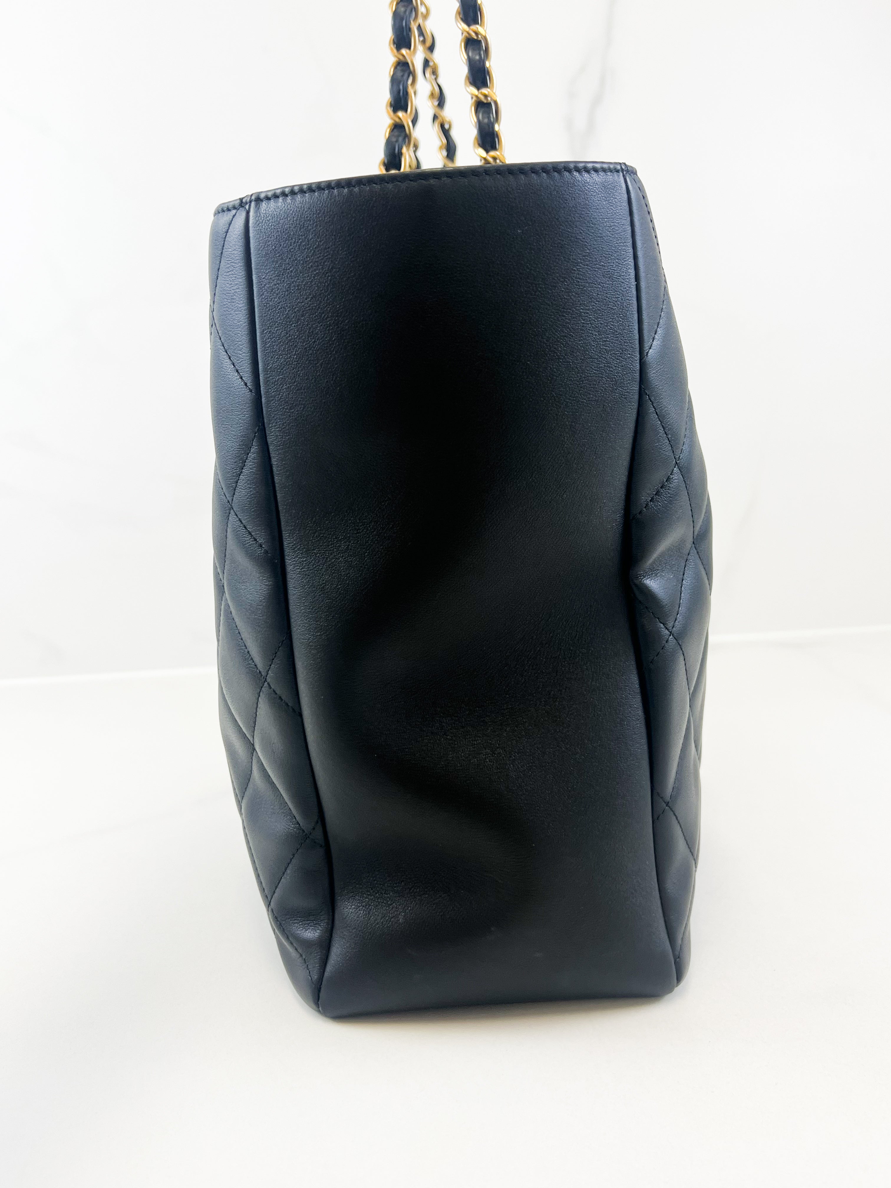 Chanel CC Black Calfskin Shopping Tote GHW