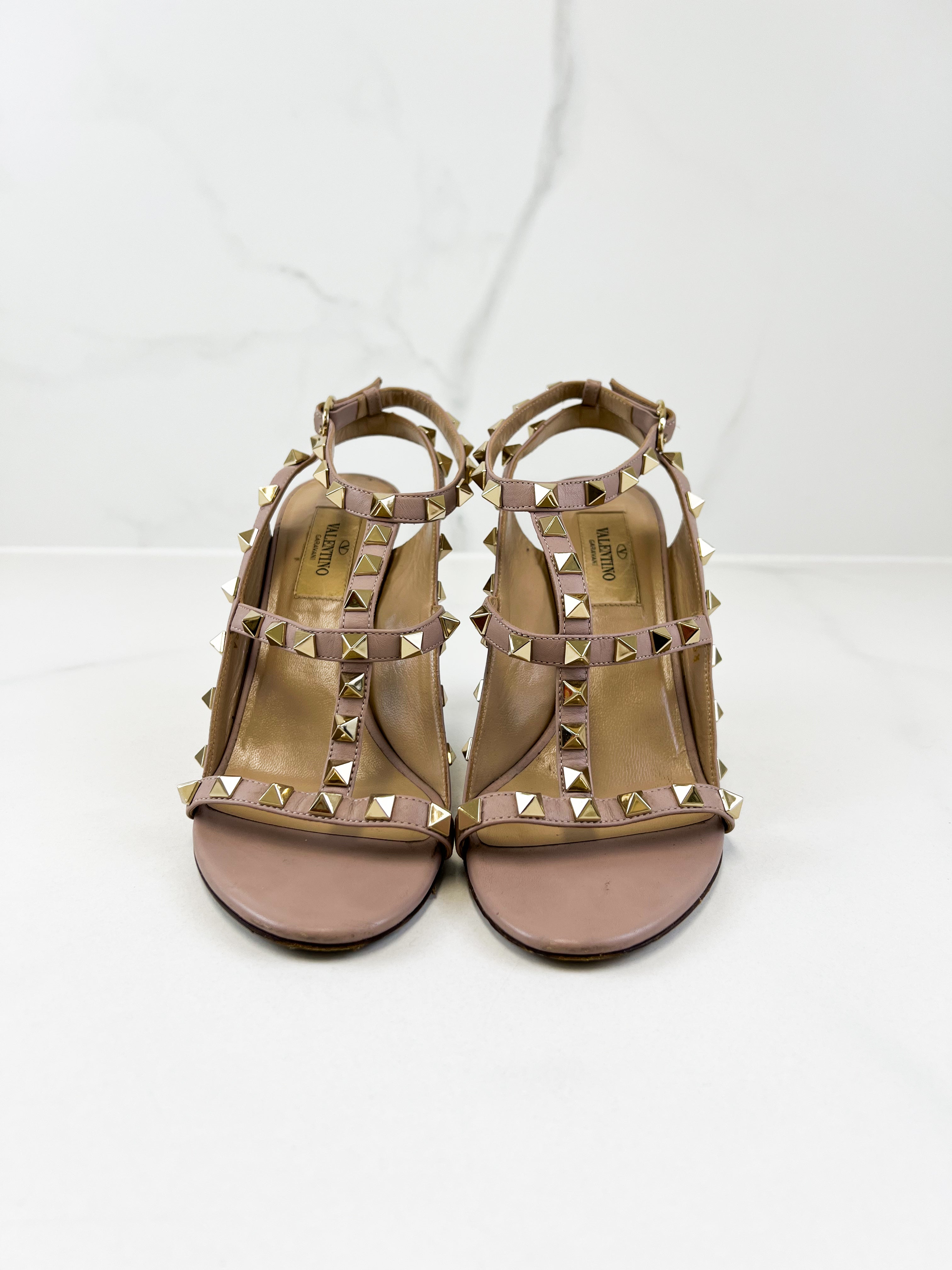 Valentino Rockstud Leather Sandals Size 35.5