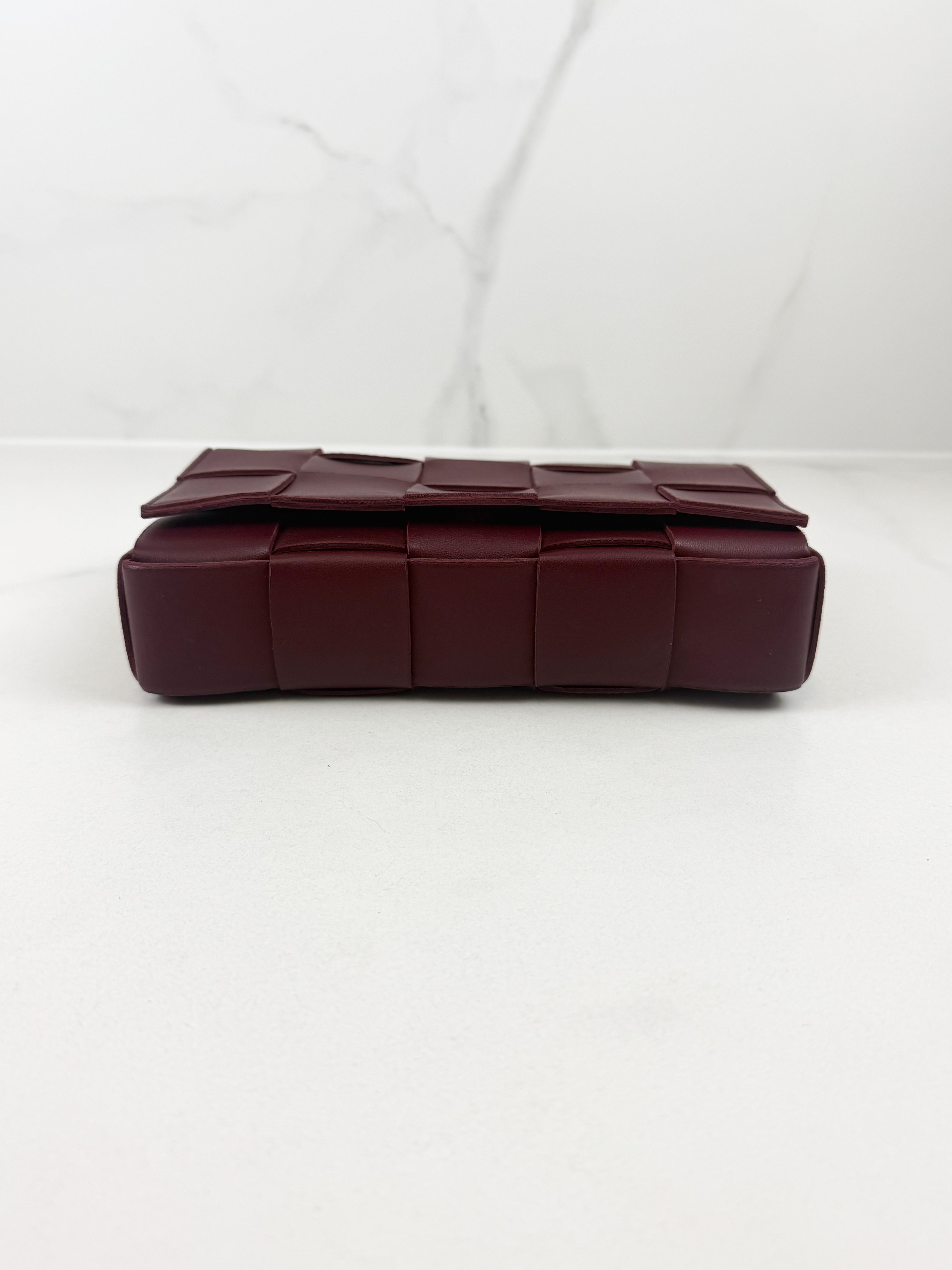 Bottega Veneta Cassette Bag in Bordeaux Wine Red