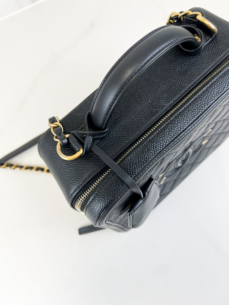 Chanel Filigree Medium Black Caviar Vanity Bag