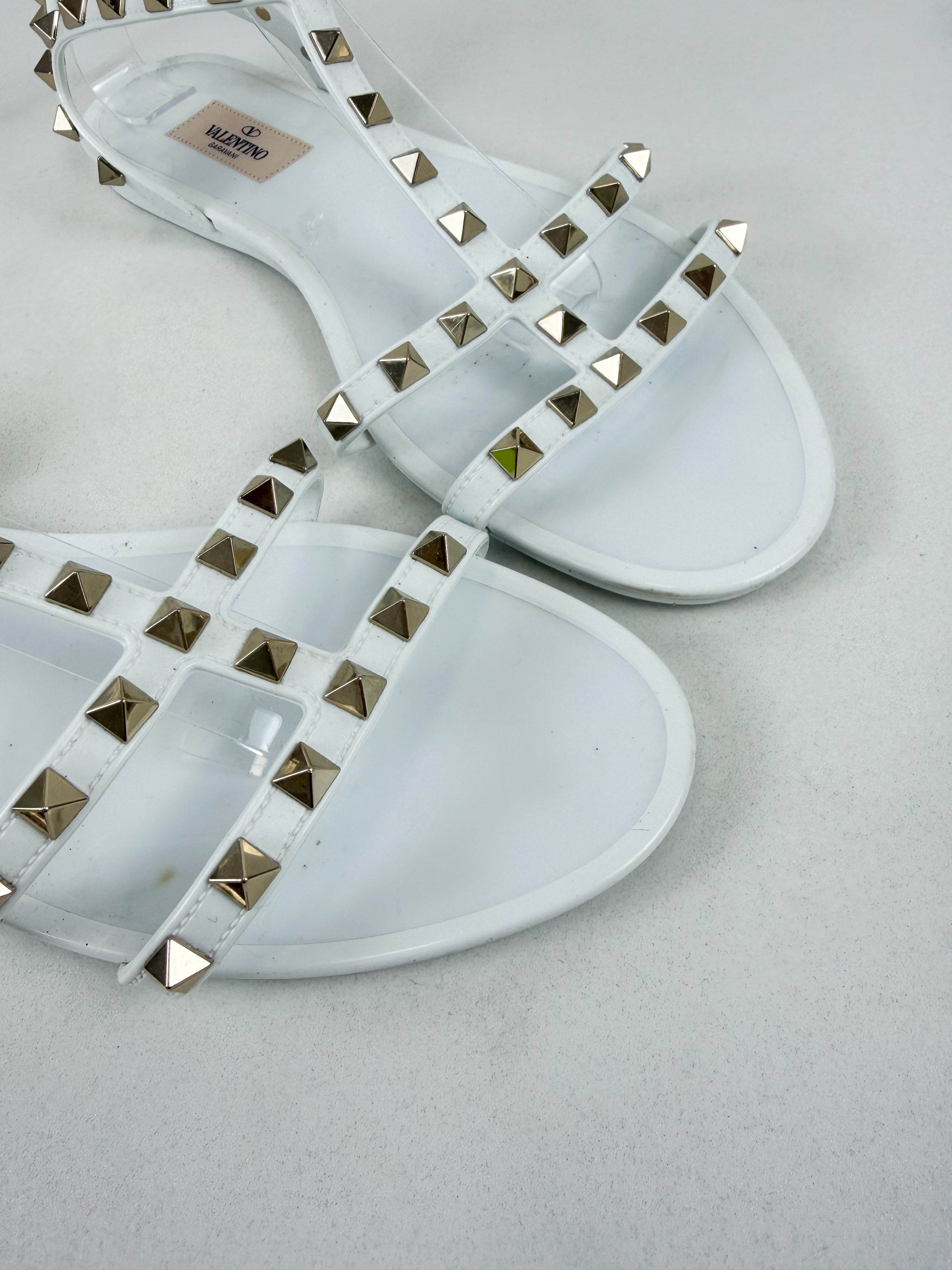 Valentino Jelly Rockstud Sandals Black Size 41