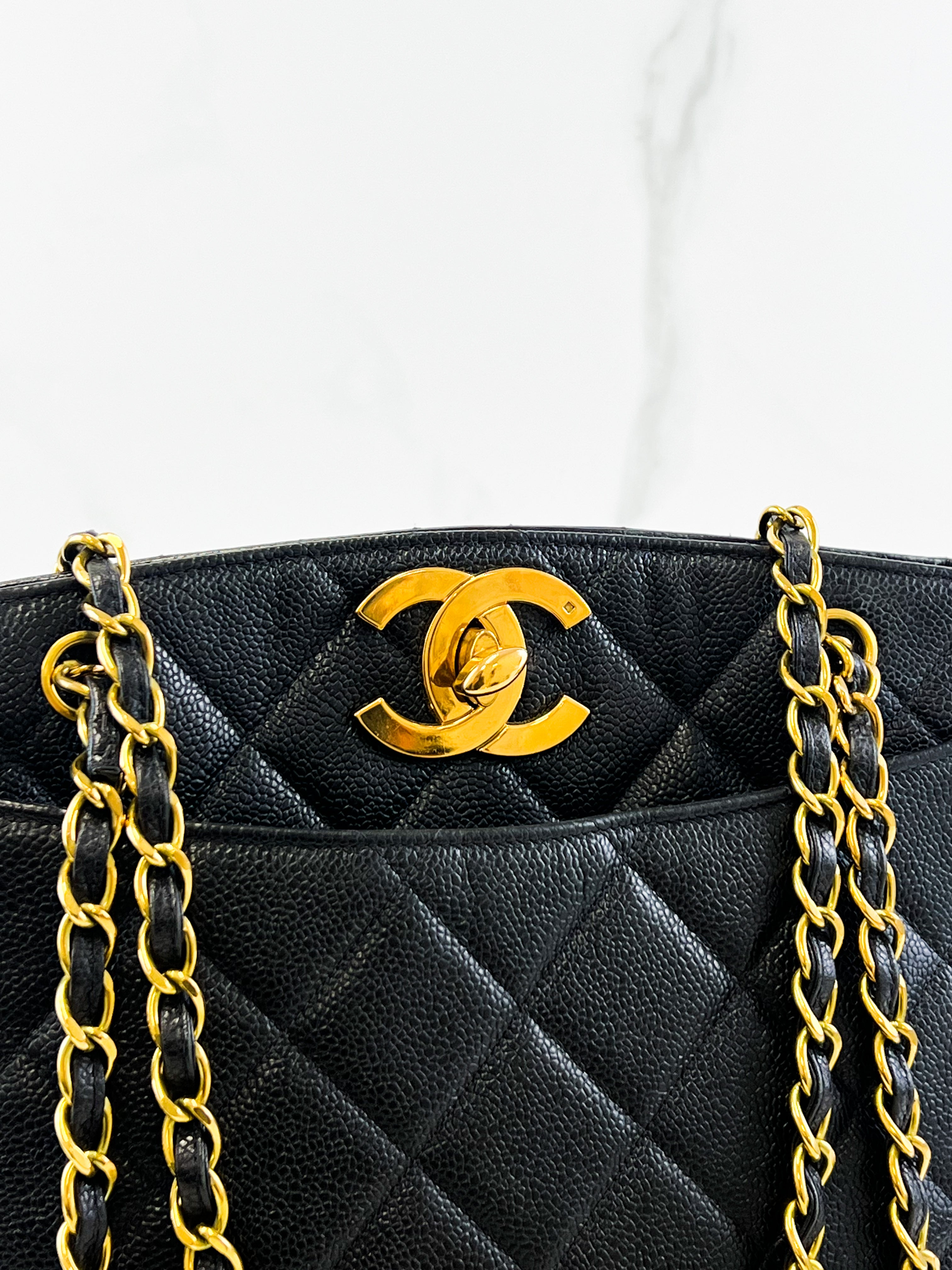 Chanel CC Black Caviar Timeless Petite Shoulder Bag