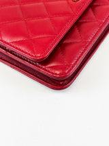 Chanel Red Trendy Wallet On Chain with Light GHW