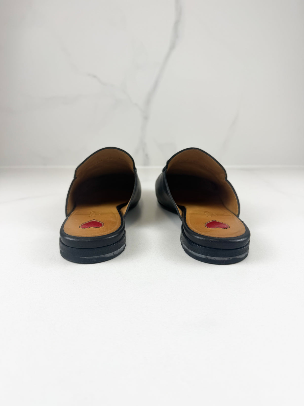 Gucci Princetown Rose Embroidered Leather Mule Size 38