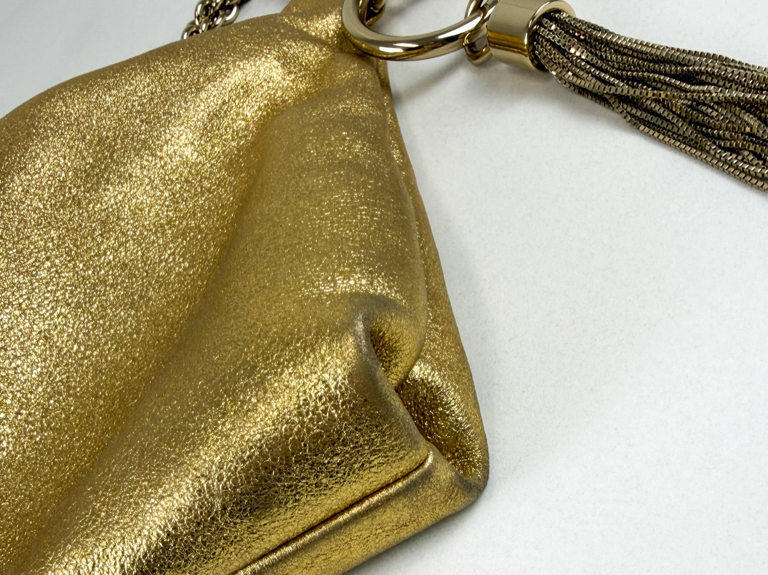 Jimmy Choo Callie Metallic Leather Bag Gold