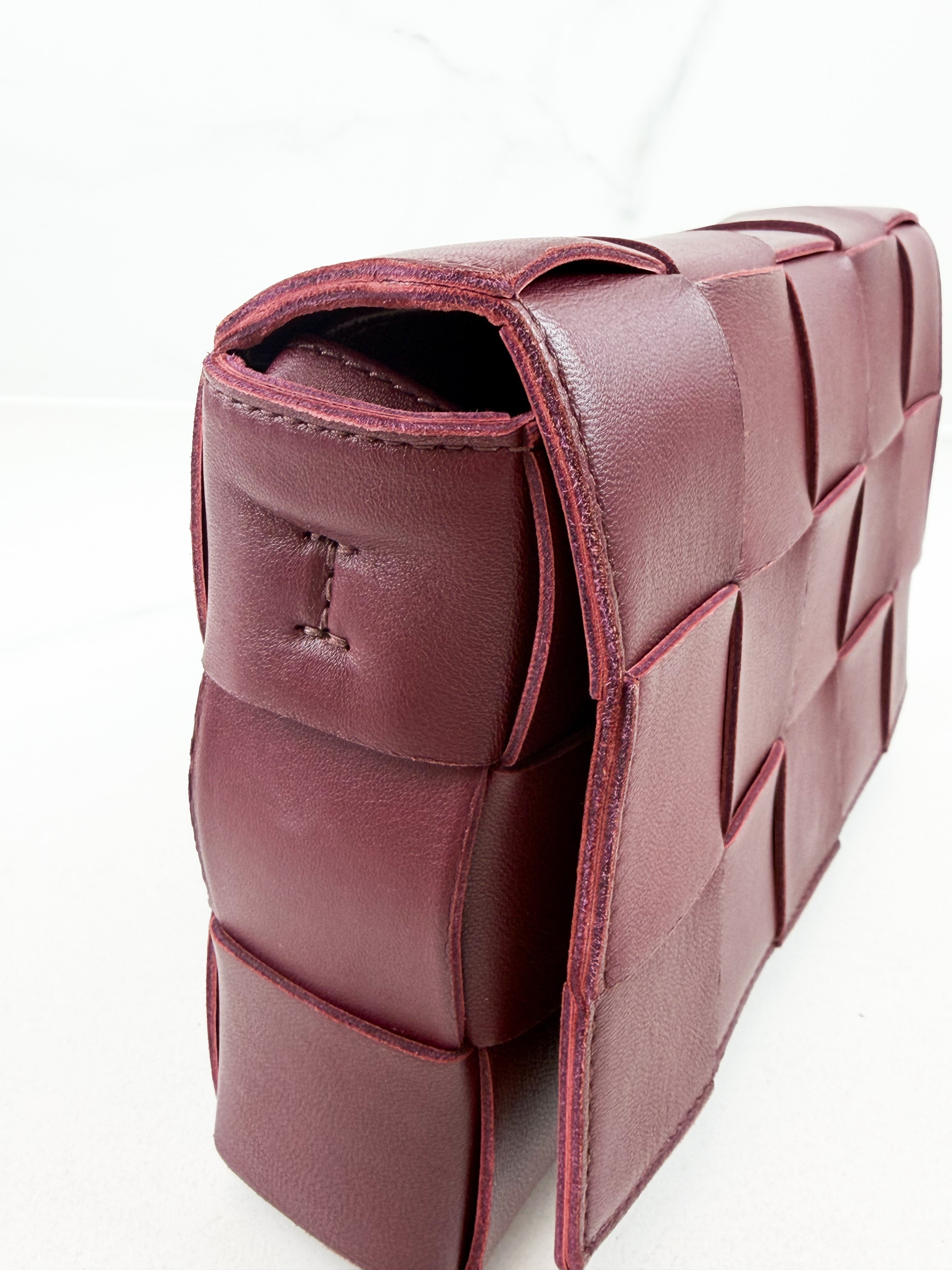 Bottega Veneta Cassette Bag in Bordeaux Wine Red