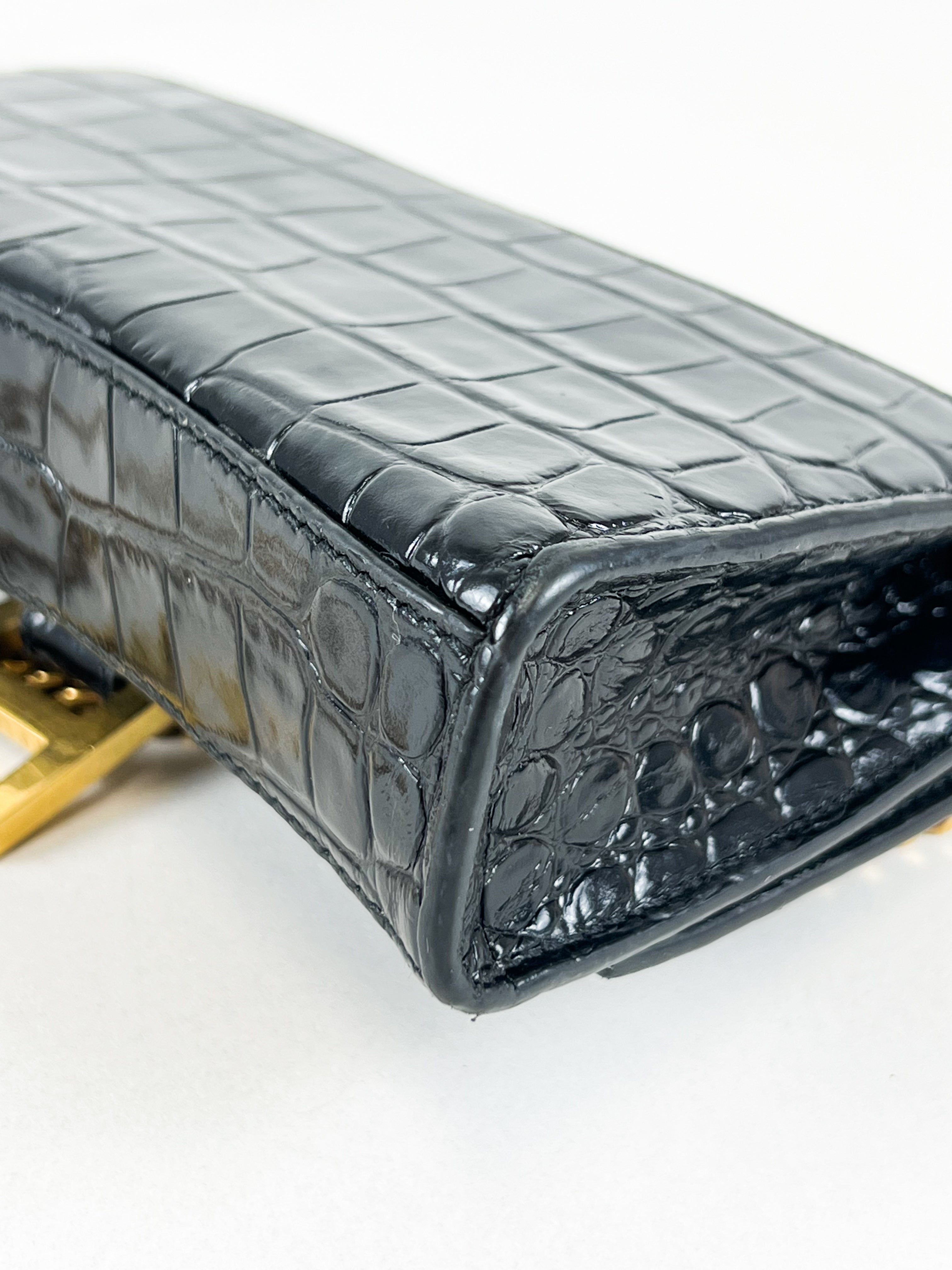 Balenciaga Hourglass Wallet on Chain In Black