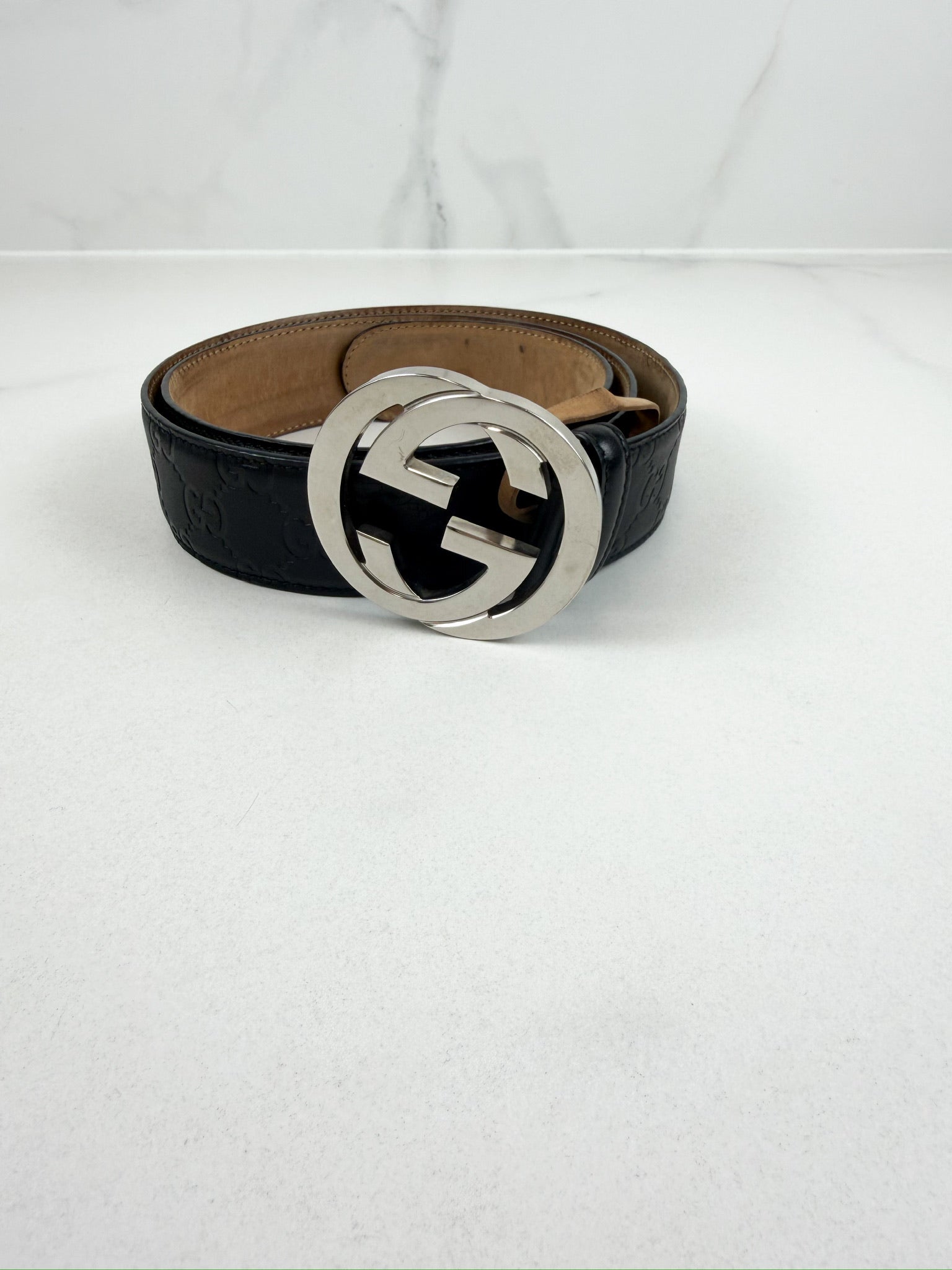 Gucci Interlocking G Leather Belt 100mm