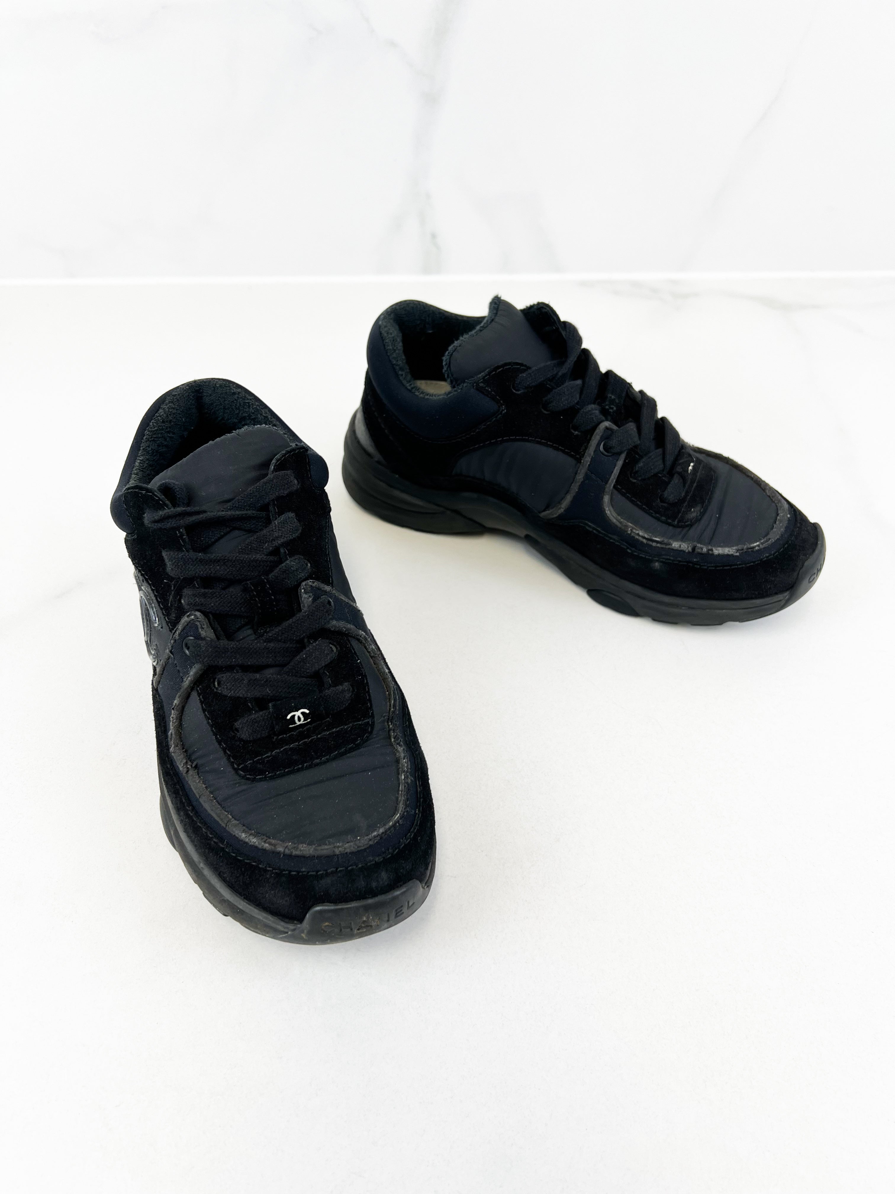 Chanel Black CC Logo Sneaker Size 34