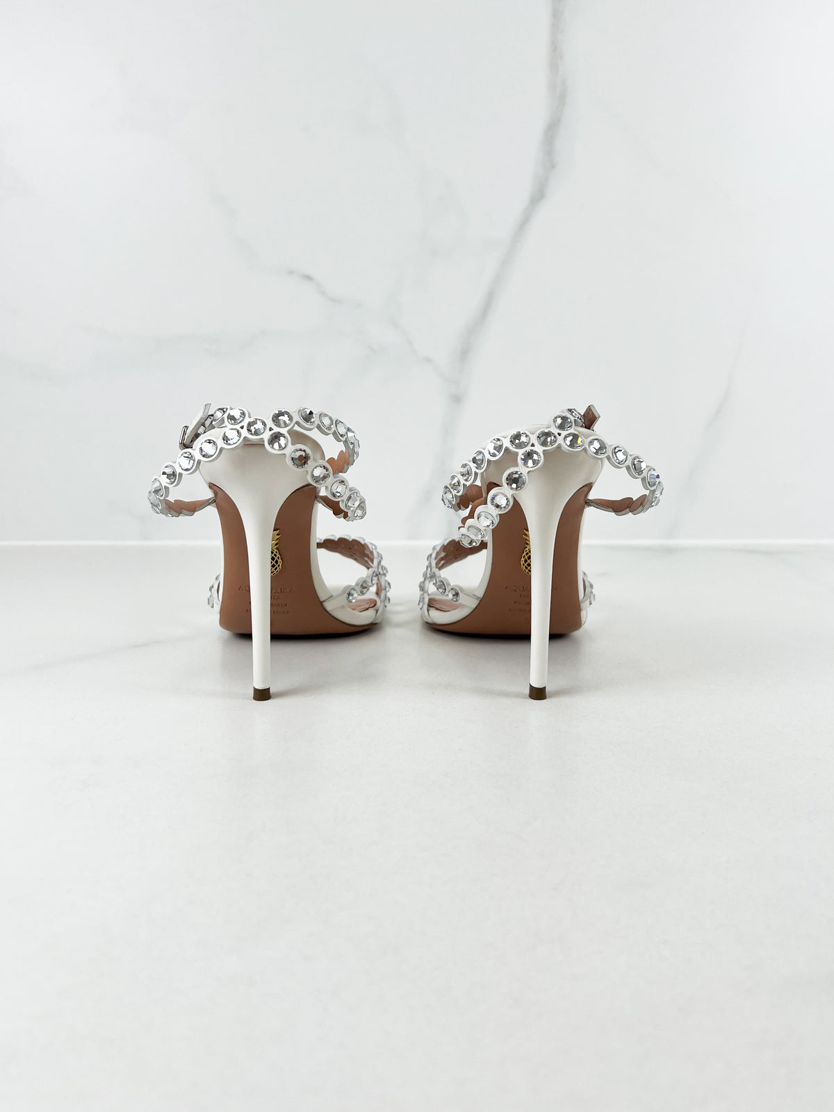 Aquazzura Tequilla 105 Embellished Slingback Pumps Size 38