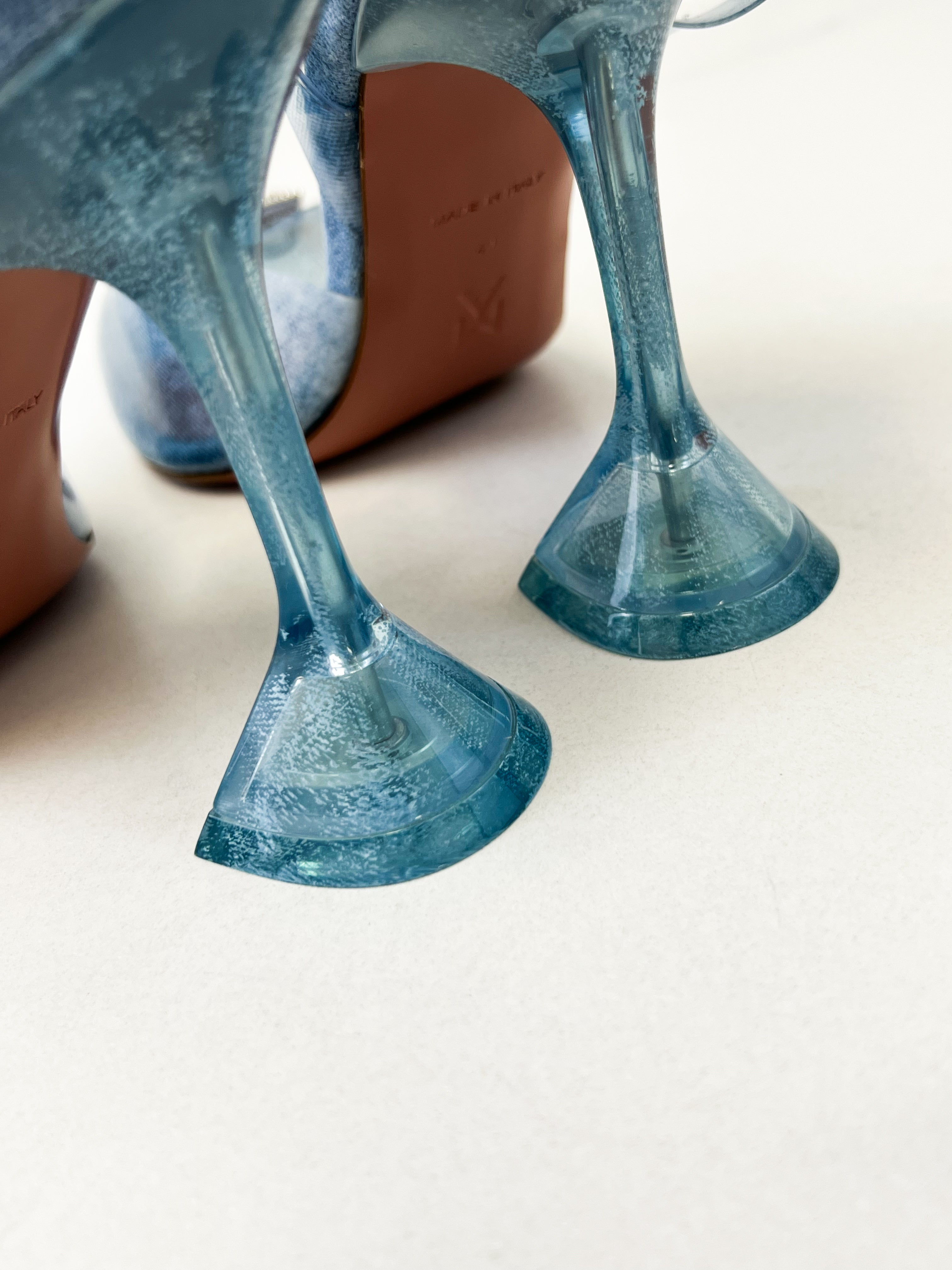 Amina Muaddi Rosie Glass Sling 95mm Pump Size 40