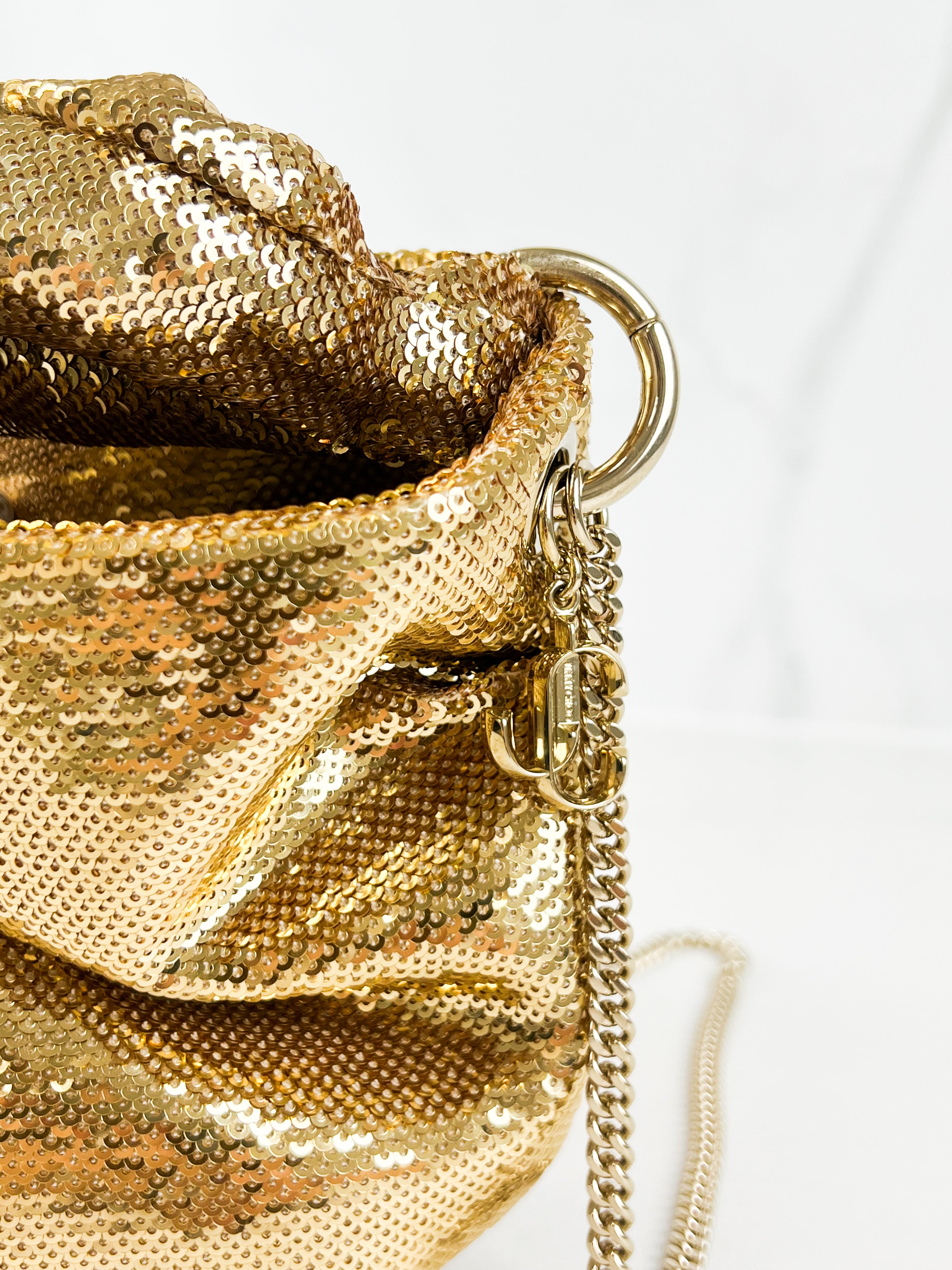 Jimmy Choo Bonny Sequin Crossbody Bag in Gold
