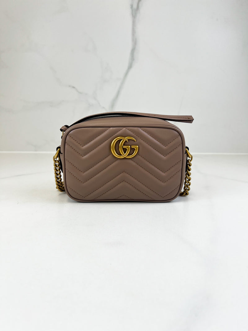 Gucci GG Marmont Matelasse Mini Dusty Pink Bag