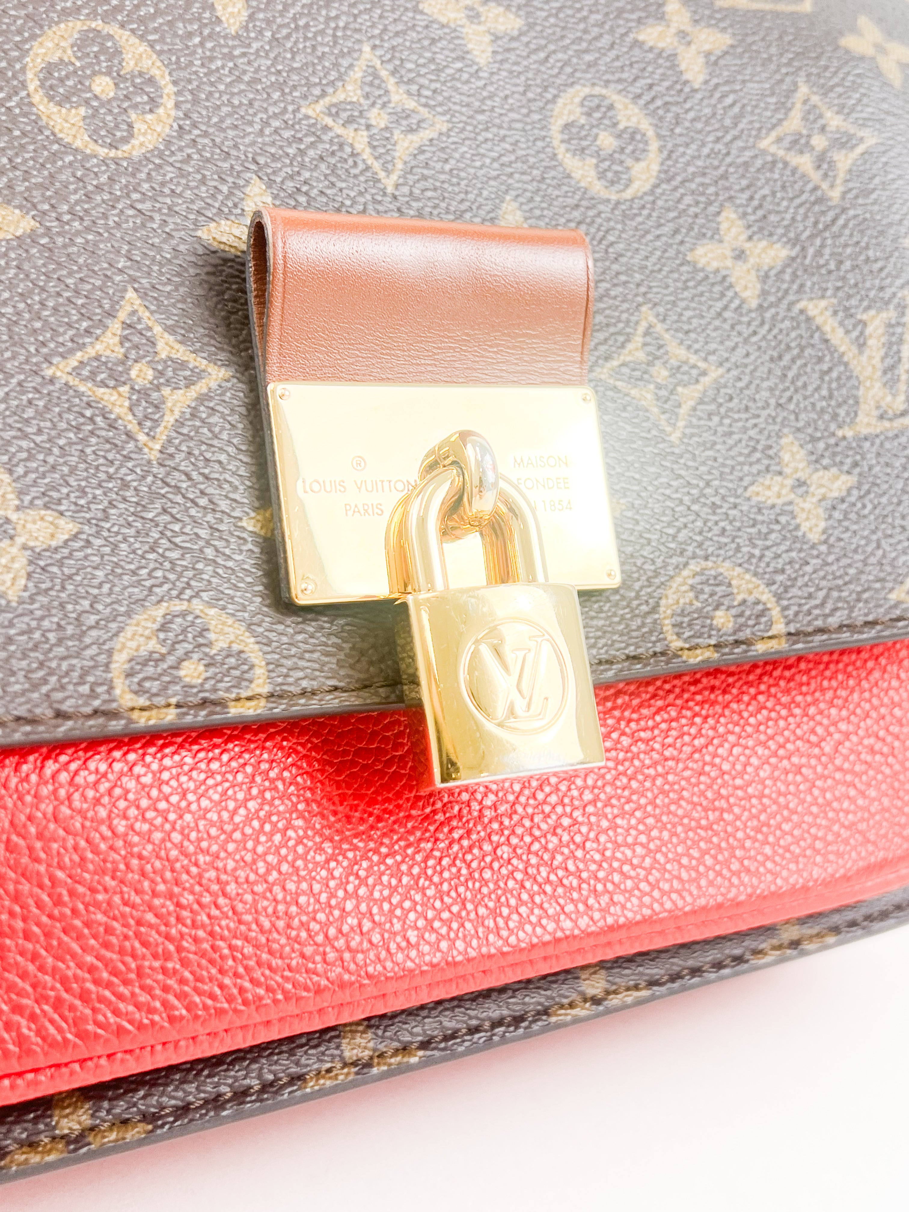 Louis Vuitton Vaugirard Monogram Bag in Coated Canvas/Red Leather
