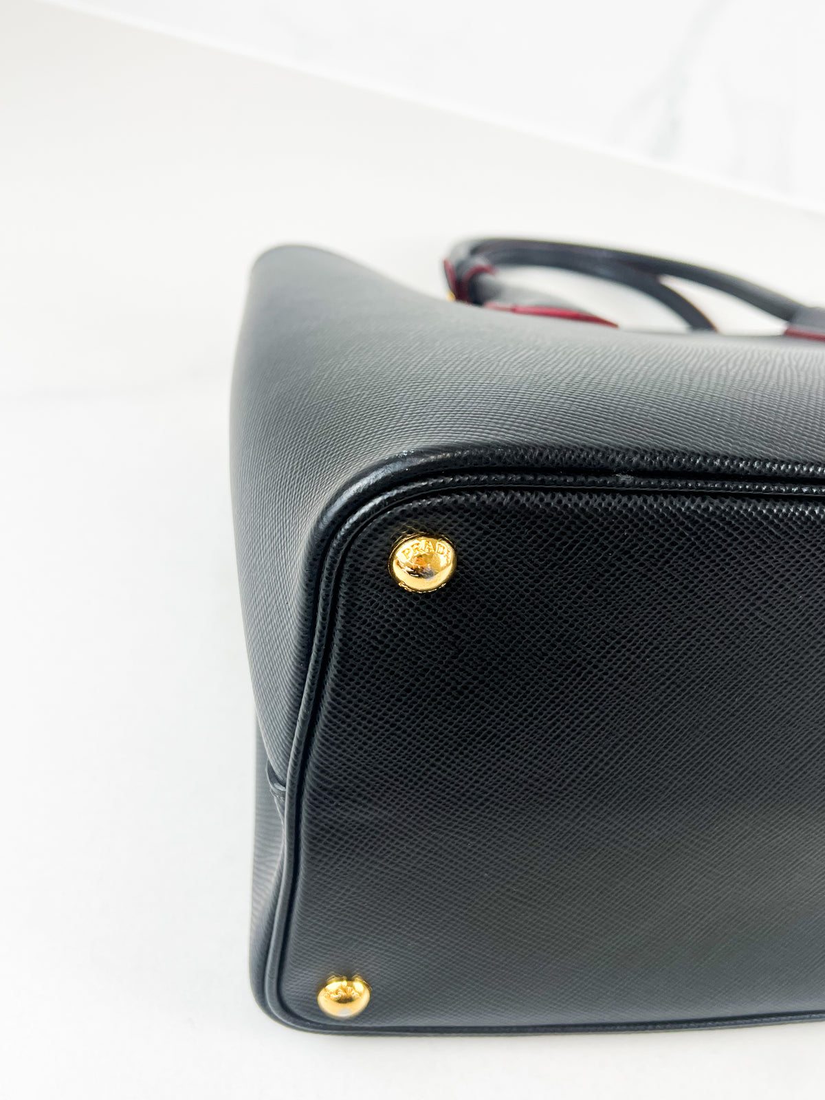 Prada Medium Saffiano Leather Double Bag in Nero