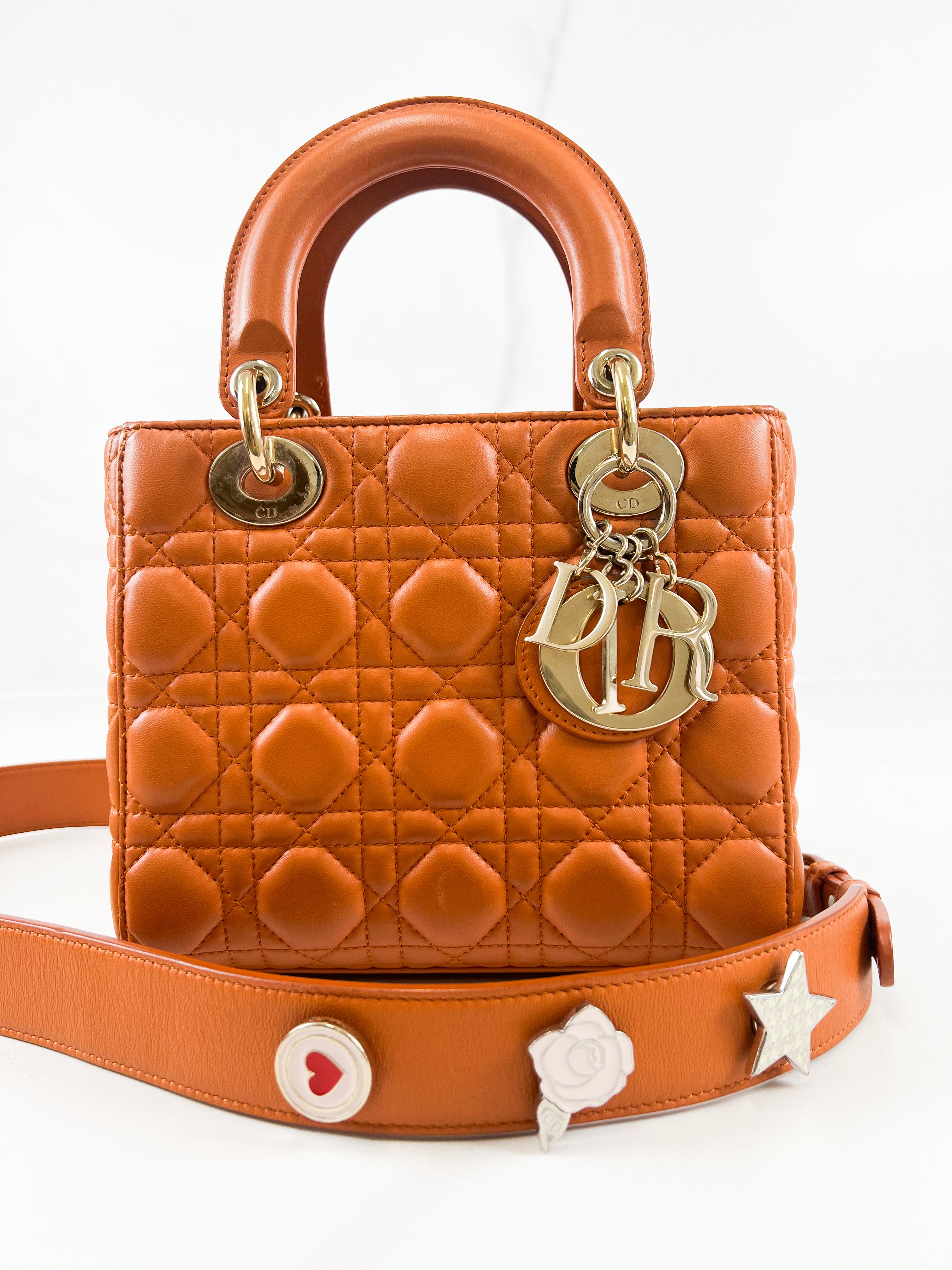 Christian Dior Small Lady Dior In Amber
