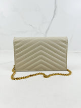 Saint Laurent Bone Cassandre Envelope WOC