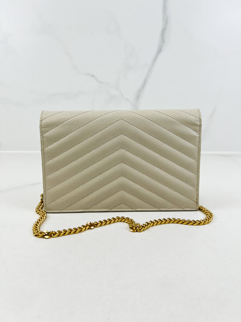 Saint Laurent Bone Cassandre Envelope WOC